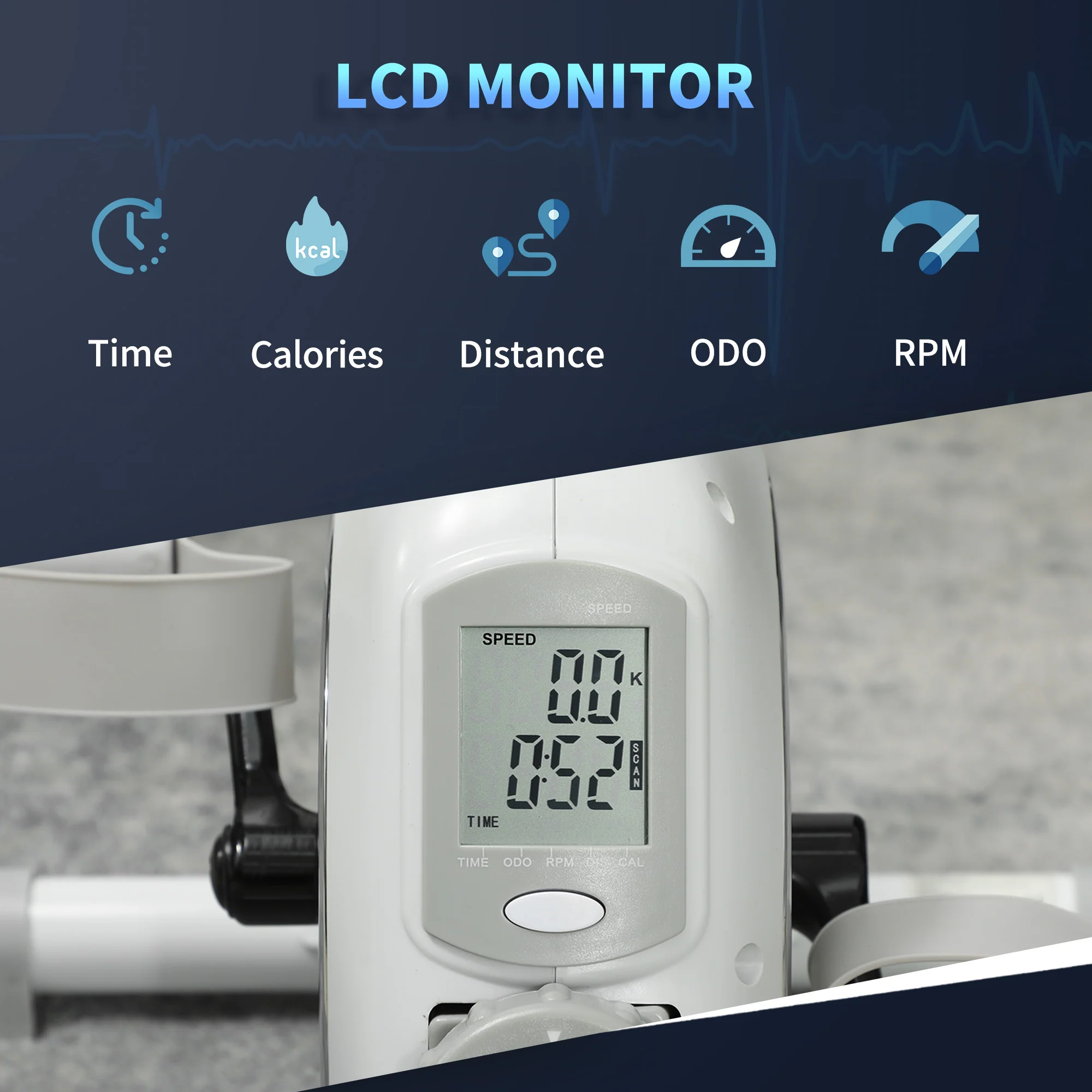 SPORTNOW Pedal Exerciser with 8-Level Magnetic Resistance - Image 15