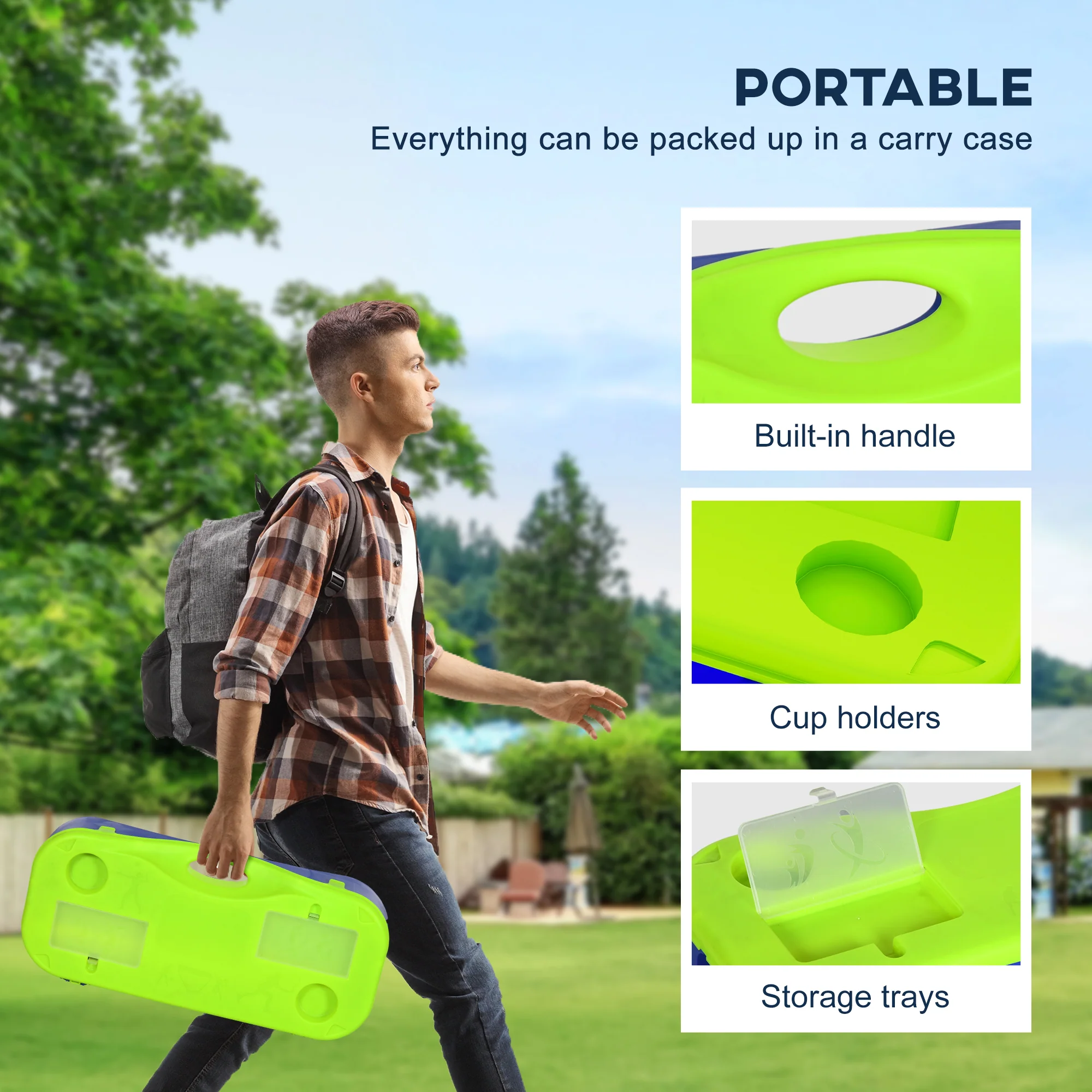 SPORTNOW Portable Badminton Net Set w/ Volleyball Net, Rackets, Shuttlecocks - Image 4