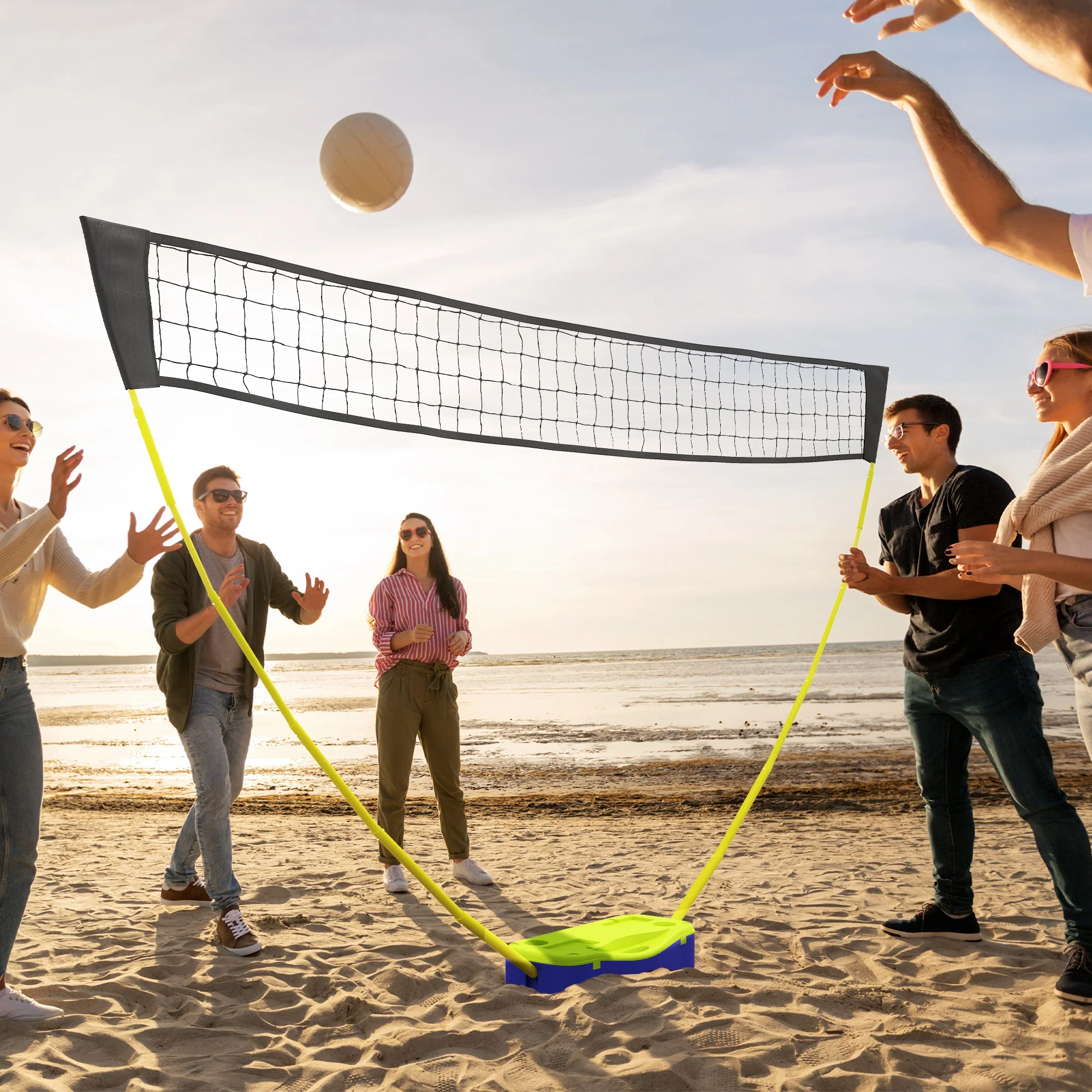 SPORTNOW Portable Badminton Net Set w/ Volleyball Net, Rackets, Shuttlecocks - Image 7
