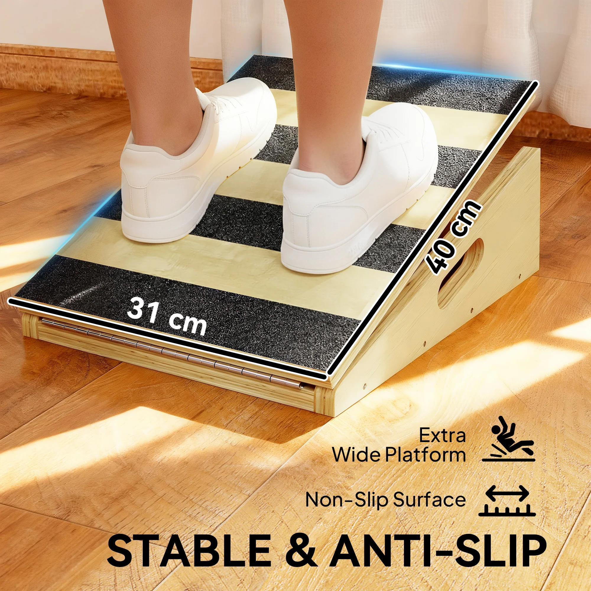 SPORTNOW Portable Slant Board, Calf Stretcher with 4 Adjustable Angles - Image 4