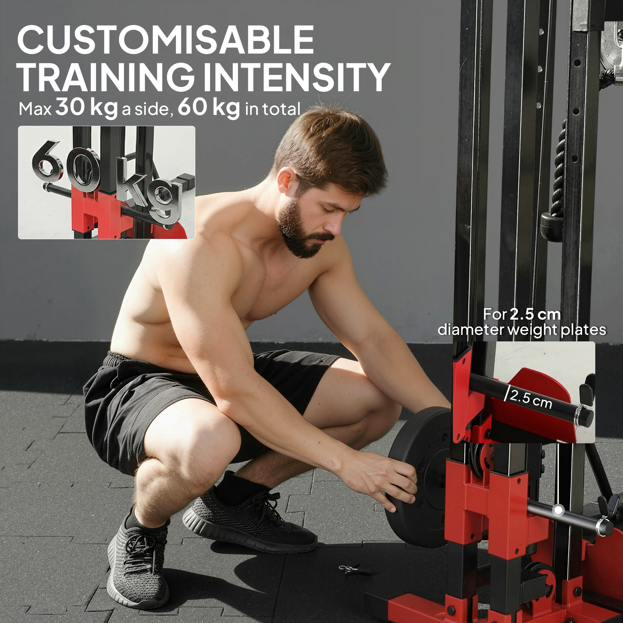 SPORTNOW Power Tower With Lat Pull Down Machine, Pull Up Bar, Dip Station - Image 5