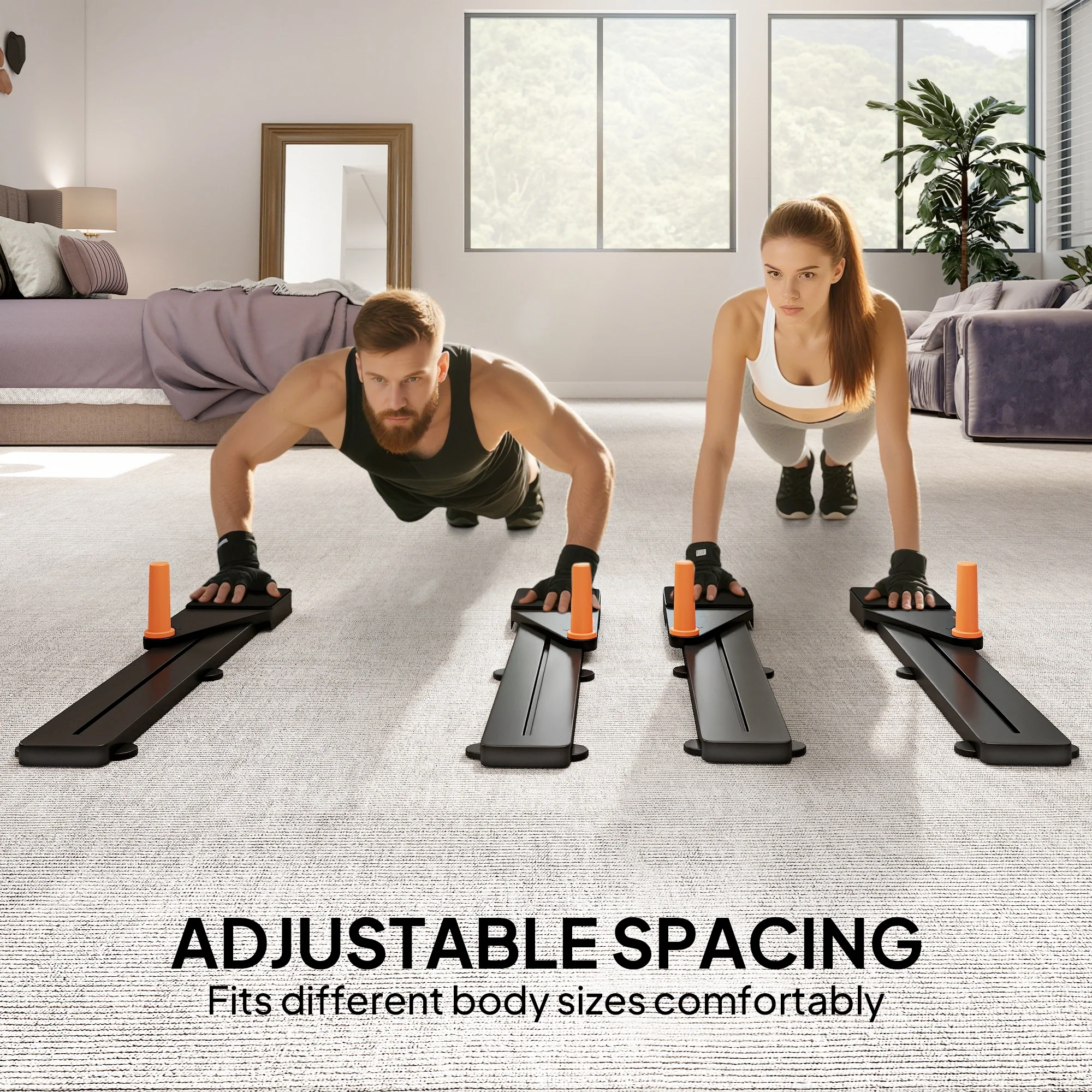 SPORTNOW Push Up Board Set of 2, Portable Press Up Board for Home Gym - Image 4