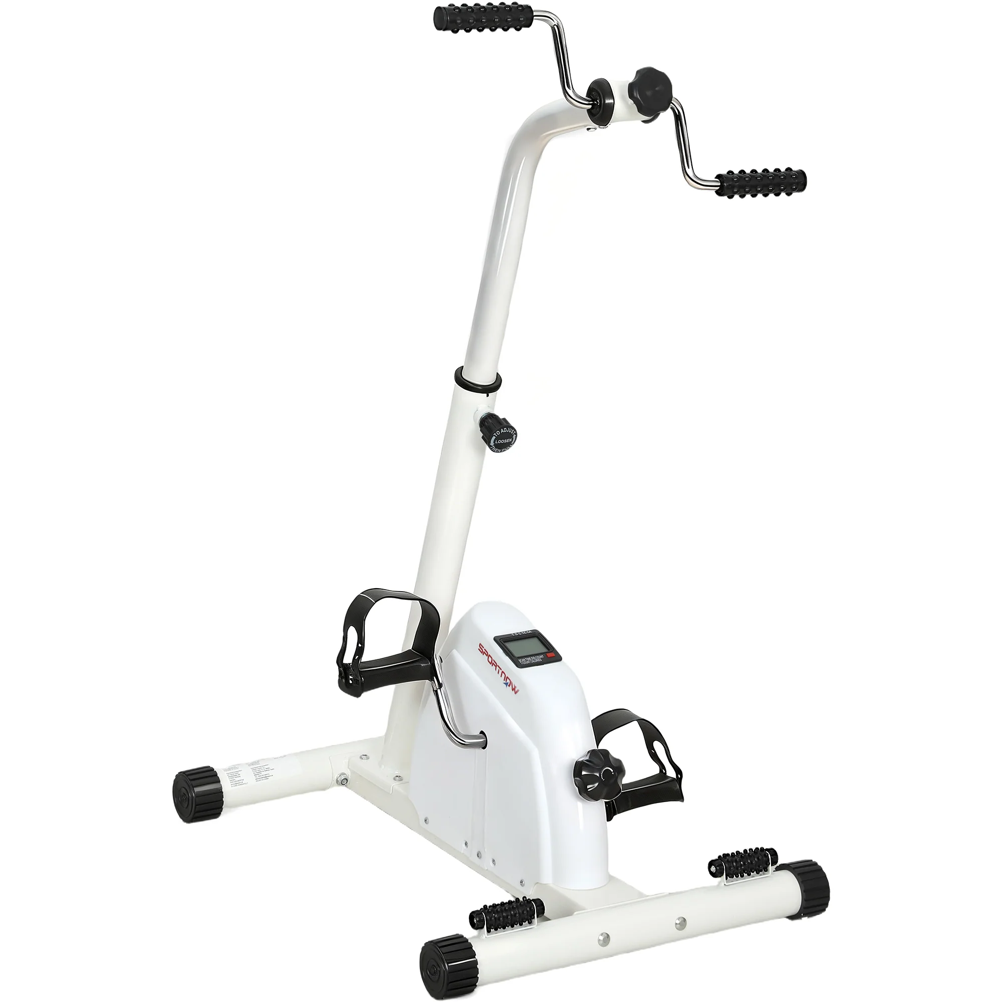 SPORTNOW Seated Pedal Exerciser With Dual Massage And LCD Display, White