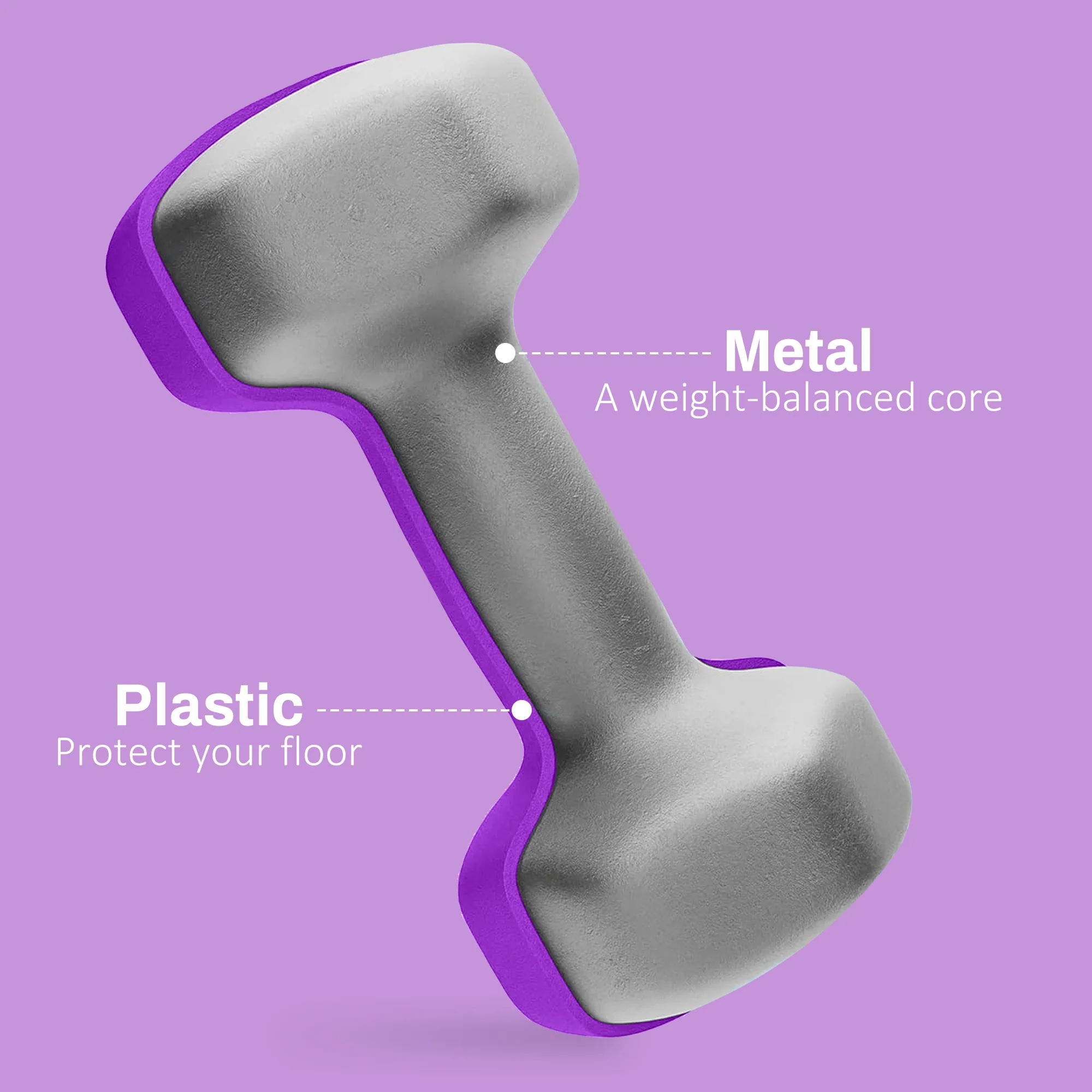 SPORTNOW Set Of 2 Hexagonal Dumbbells Weights Pair, 2 X 4kg, Purple - Image 4