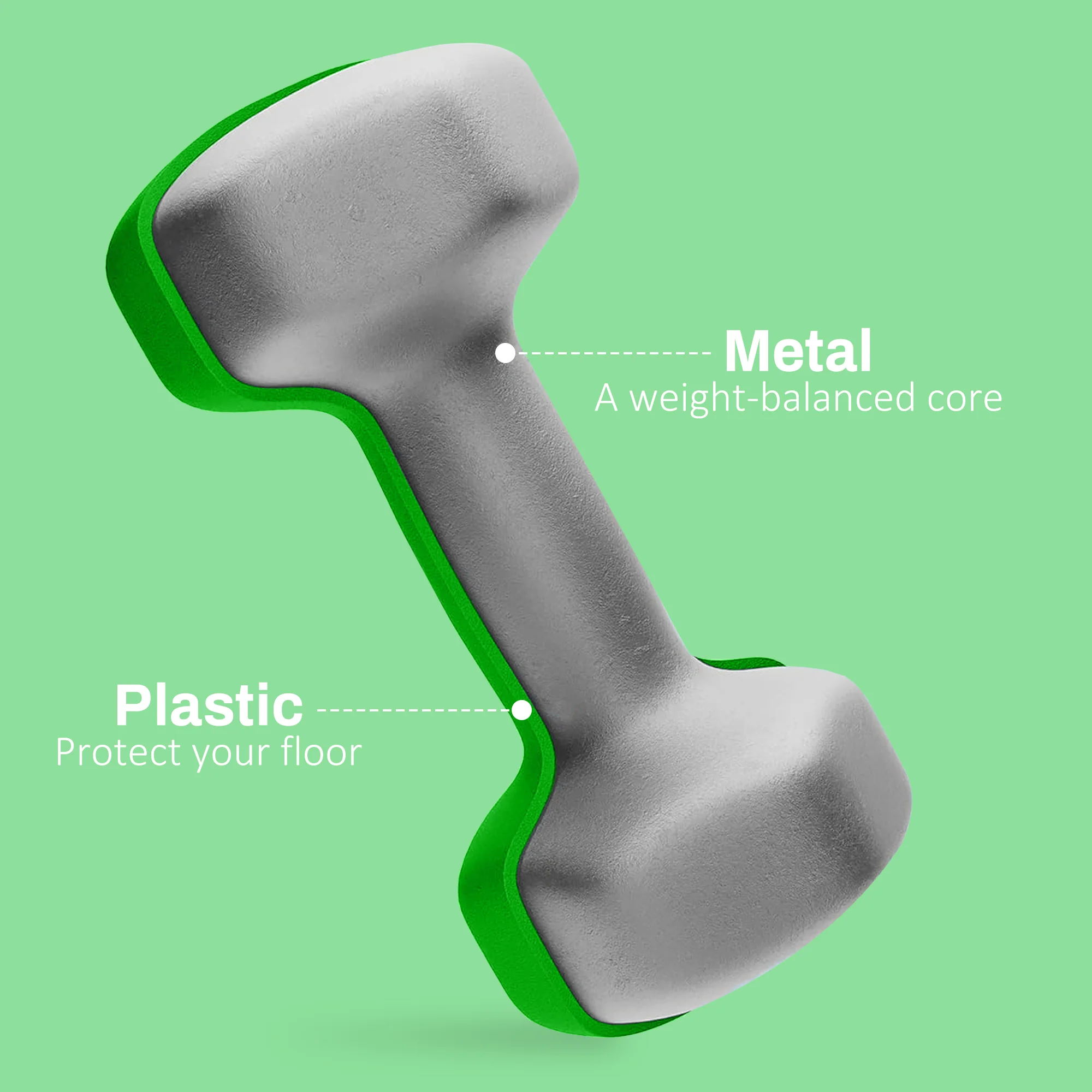 SPORTNOW Set Of 2 Hexagonal Dumbbells Weights Pair, 2 X 5kg, Green - Image 4