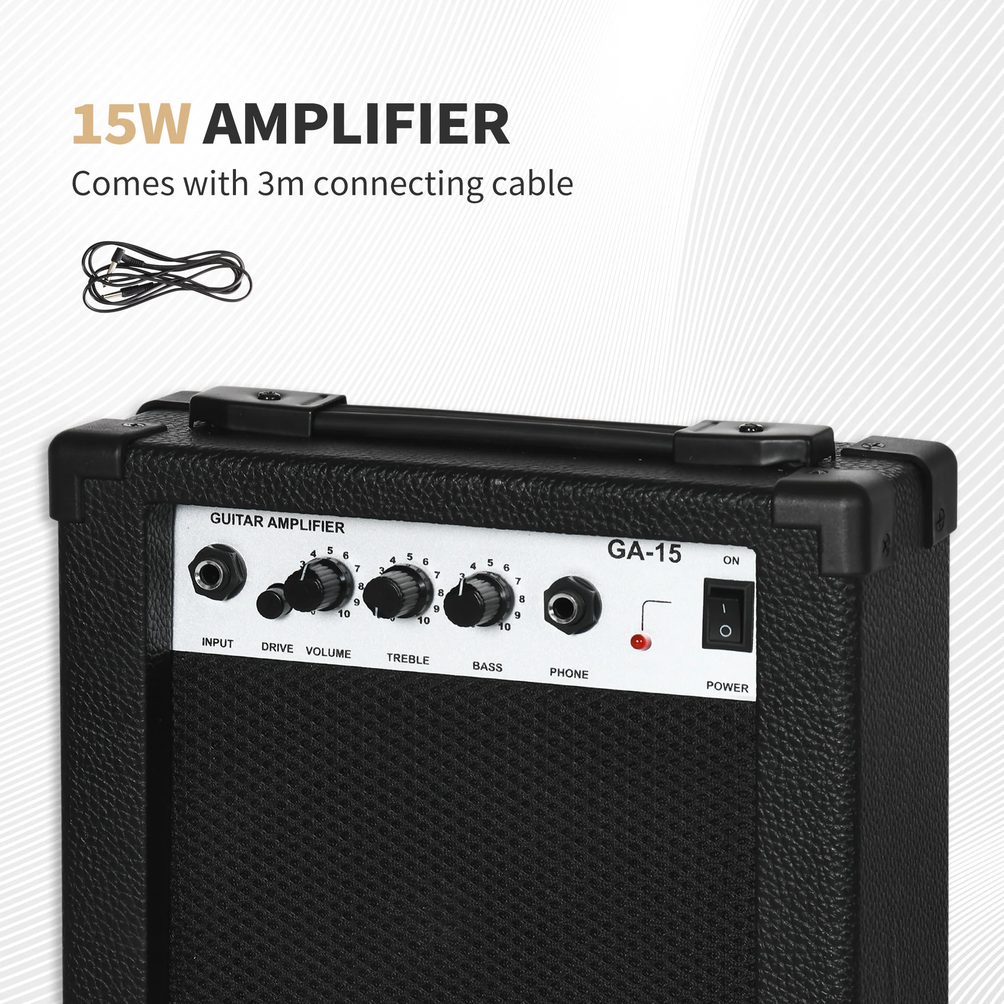 SPORTNOW Six-String Electric Guitar w/ 15W Amp, Digital Turner, Picks, Bag - Image 6