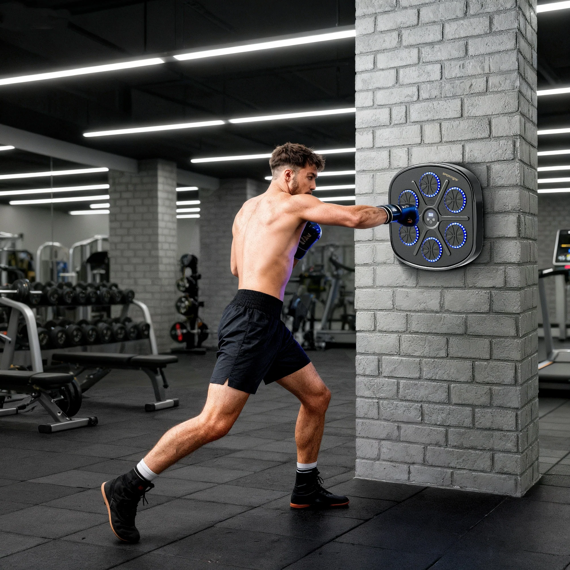 SPORTNOW Smart Bluetooth Boxing Machine Wall Mounted with 9 Speeds & Modes - Image 2
