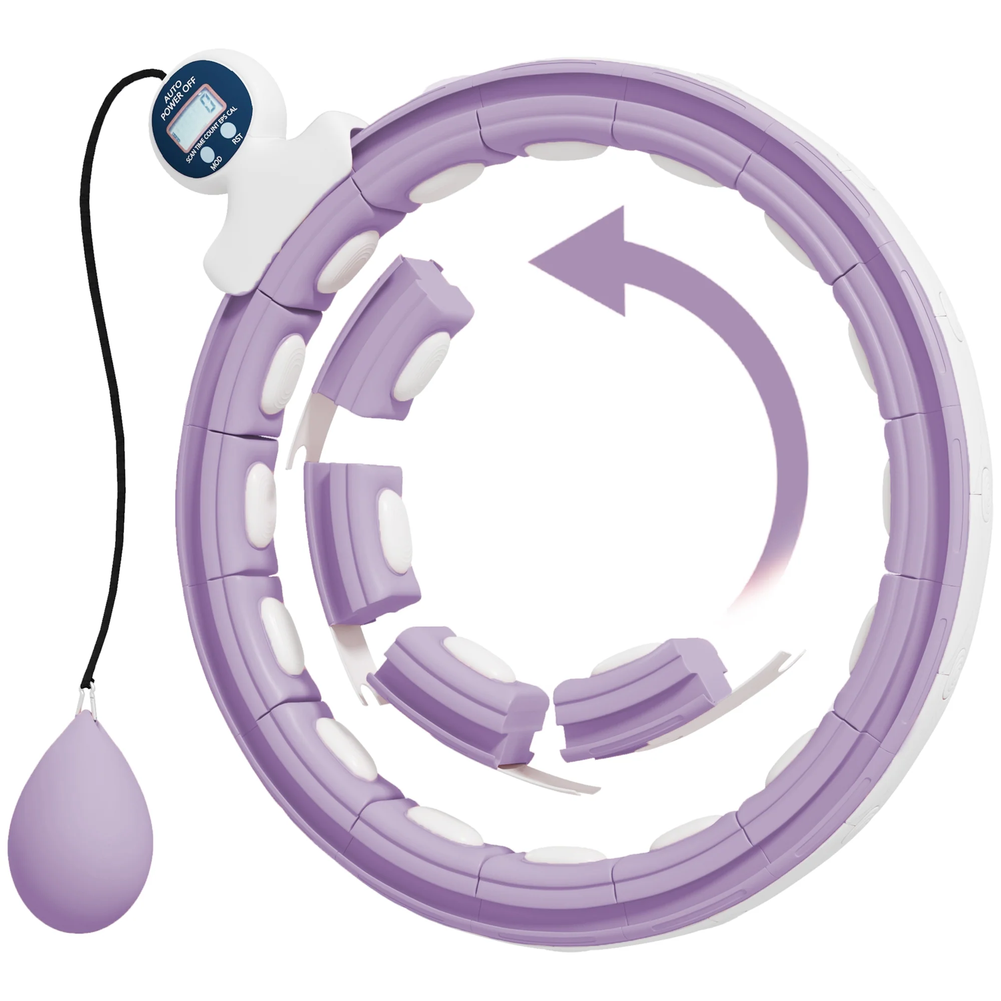 SPORTNOW Smart Weighted Hula Hoop With 16 Detachable Knots - Image 10