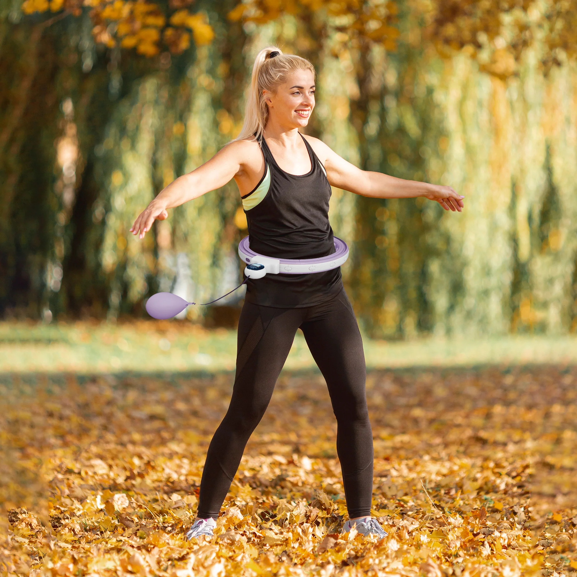 SPORTNOW Smart Weighted Hula Hoop With 16 Detachable Knots - Image 11