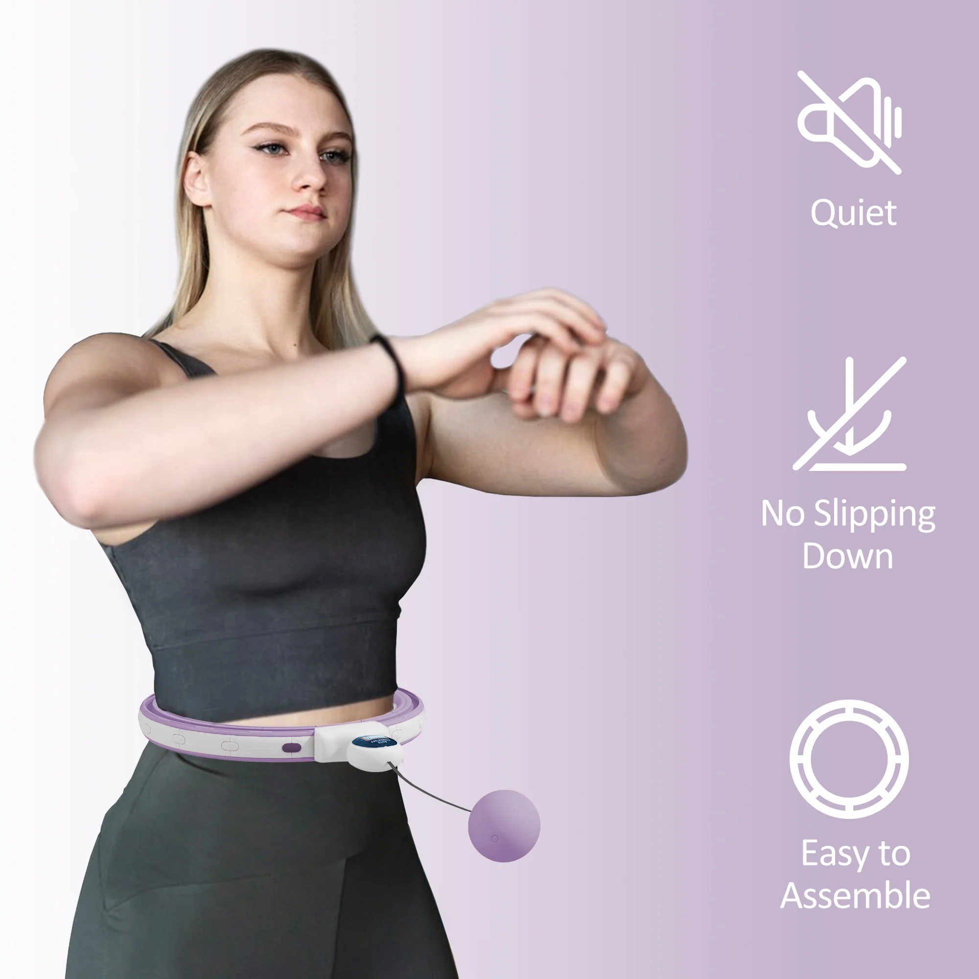 SPORTNOW Smart Weighted Hula Hoop With 16 Detachable Knots - Image 16