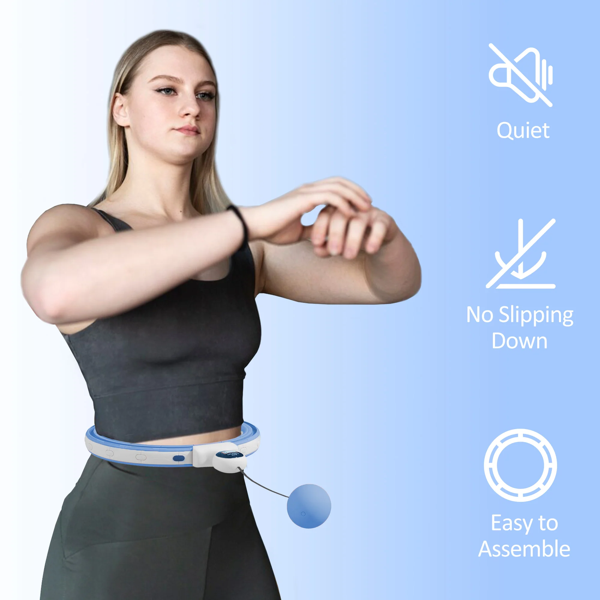 SPORTNOW Smart Weighted Hula Hoop With 16 Detachable Knots - Image 7