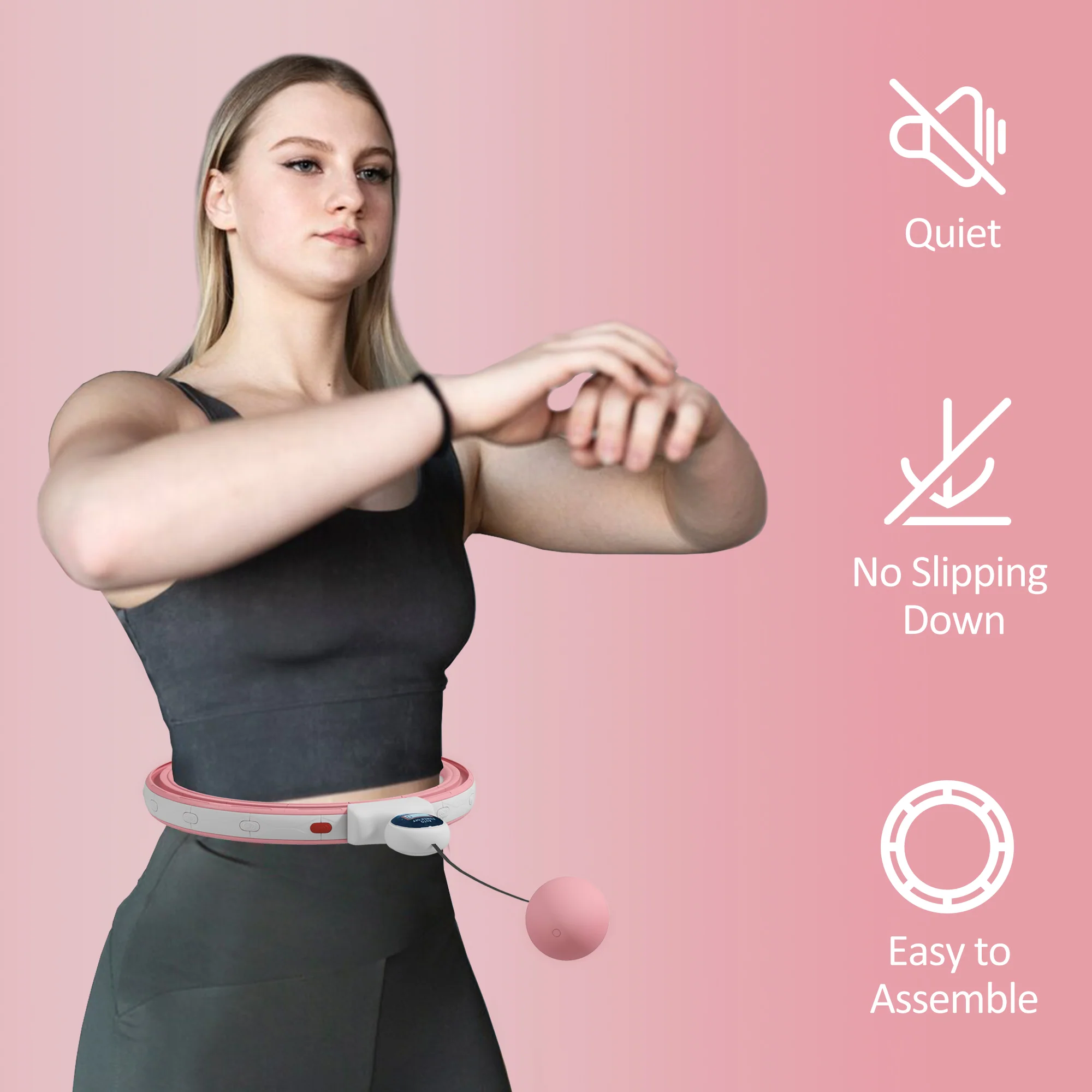 SPORTNOW Smart Weighted Hula Hoop With 16 Detachable Knots And Digital Counter - Image 7
