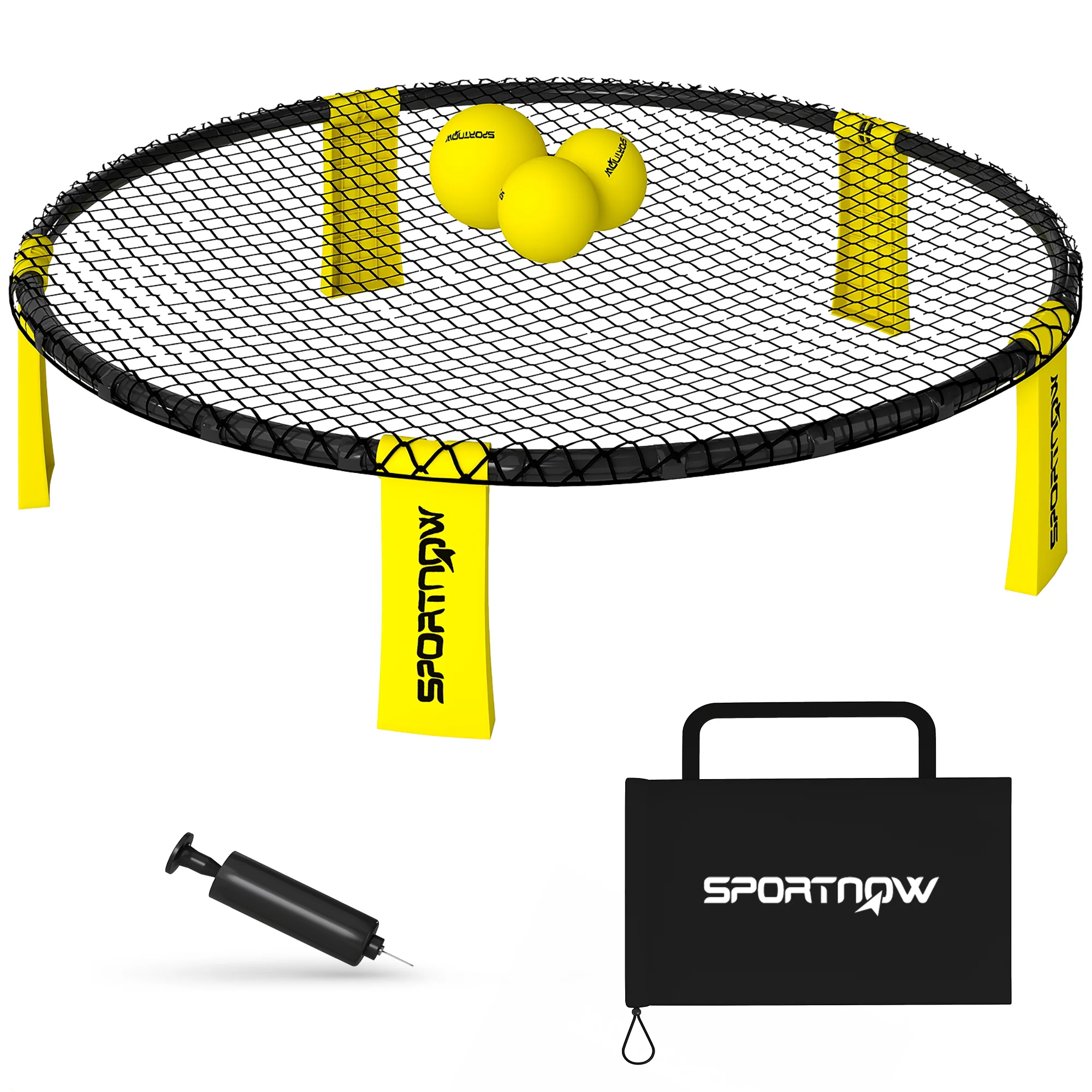 SPORTNOW Spike Ball Set, Mini Beach Games Set With Net, 3 Balls And Pump