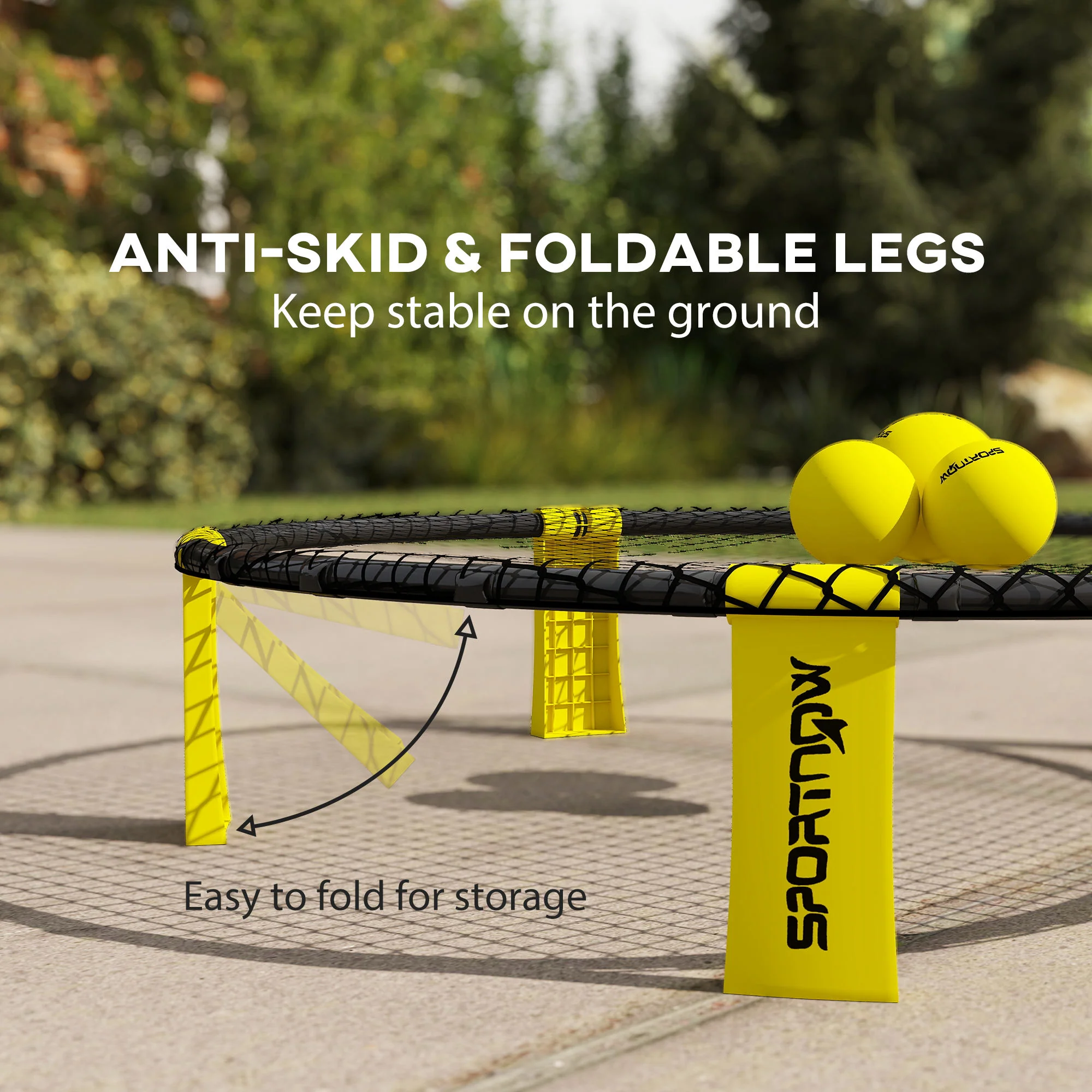 SPORTNOW Spike Ball Set, Mini Beach Games Set With Net, 3 Balls And Pump - Image 3