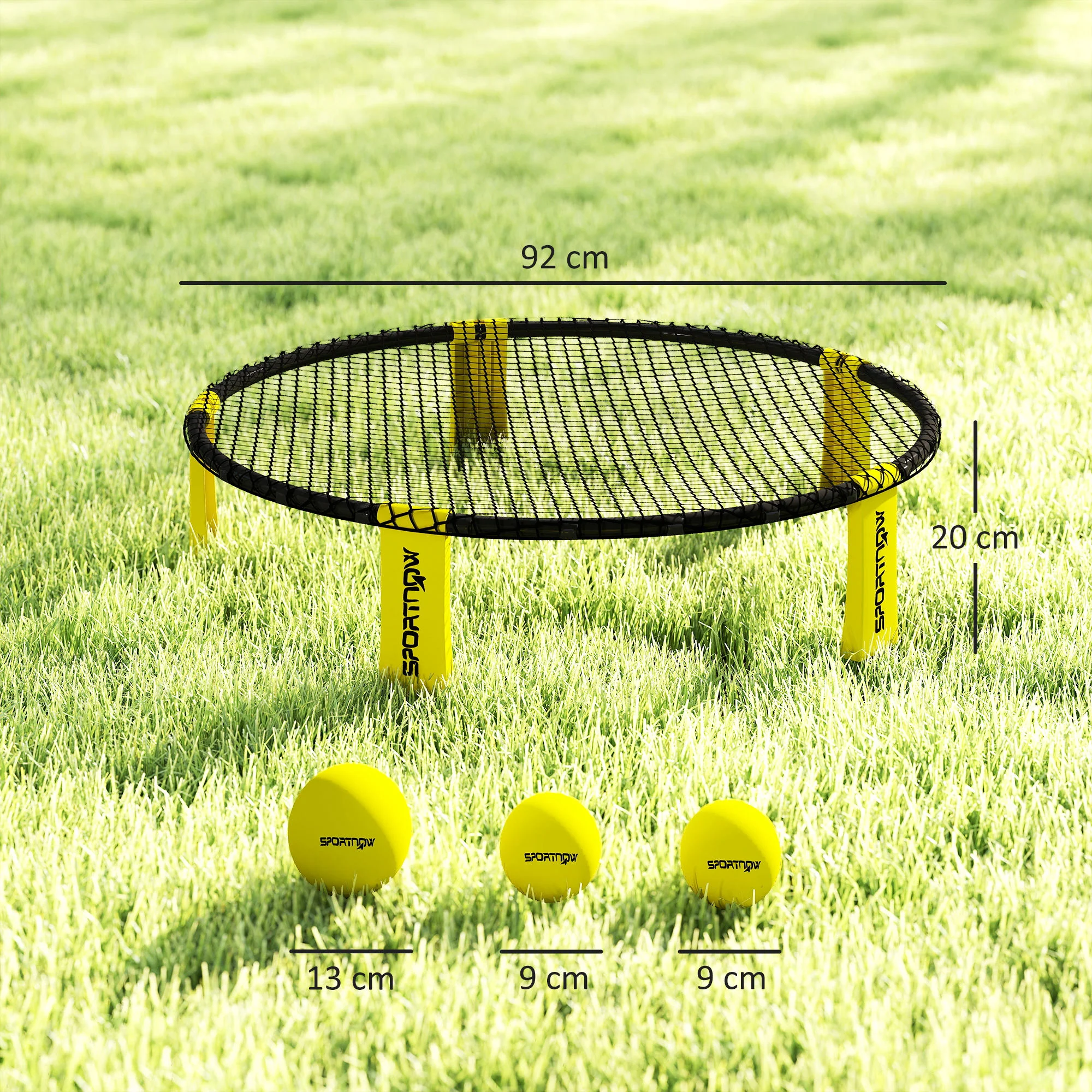 SPORTNOW Spike Ball Set, Mini Beach Games Set With Net, 3 Balls And Pump - Image 5