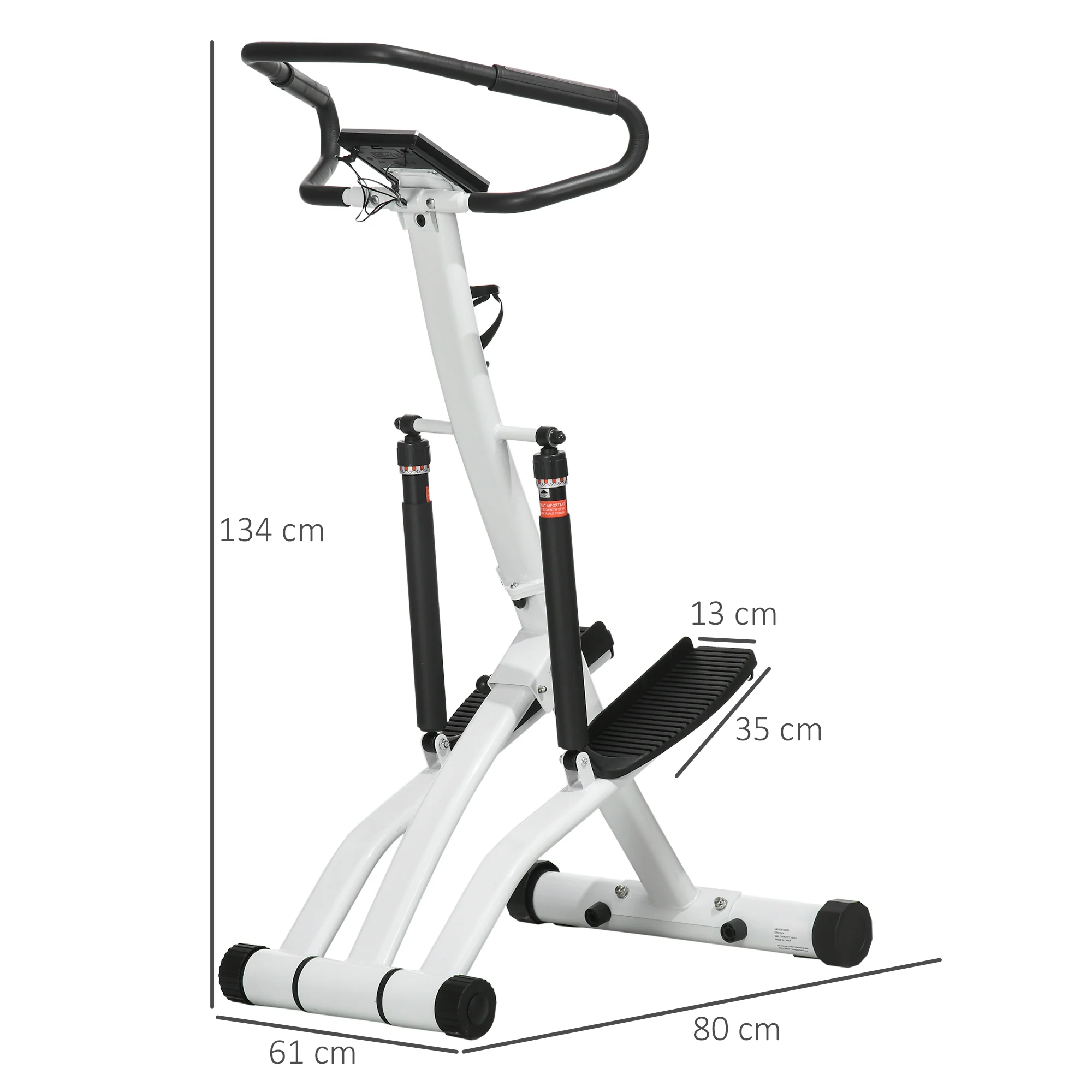 SPORTNOW Stepper Machine with 12-Level Hydraulic Resistance, LCD Monitor - Image 5