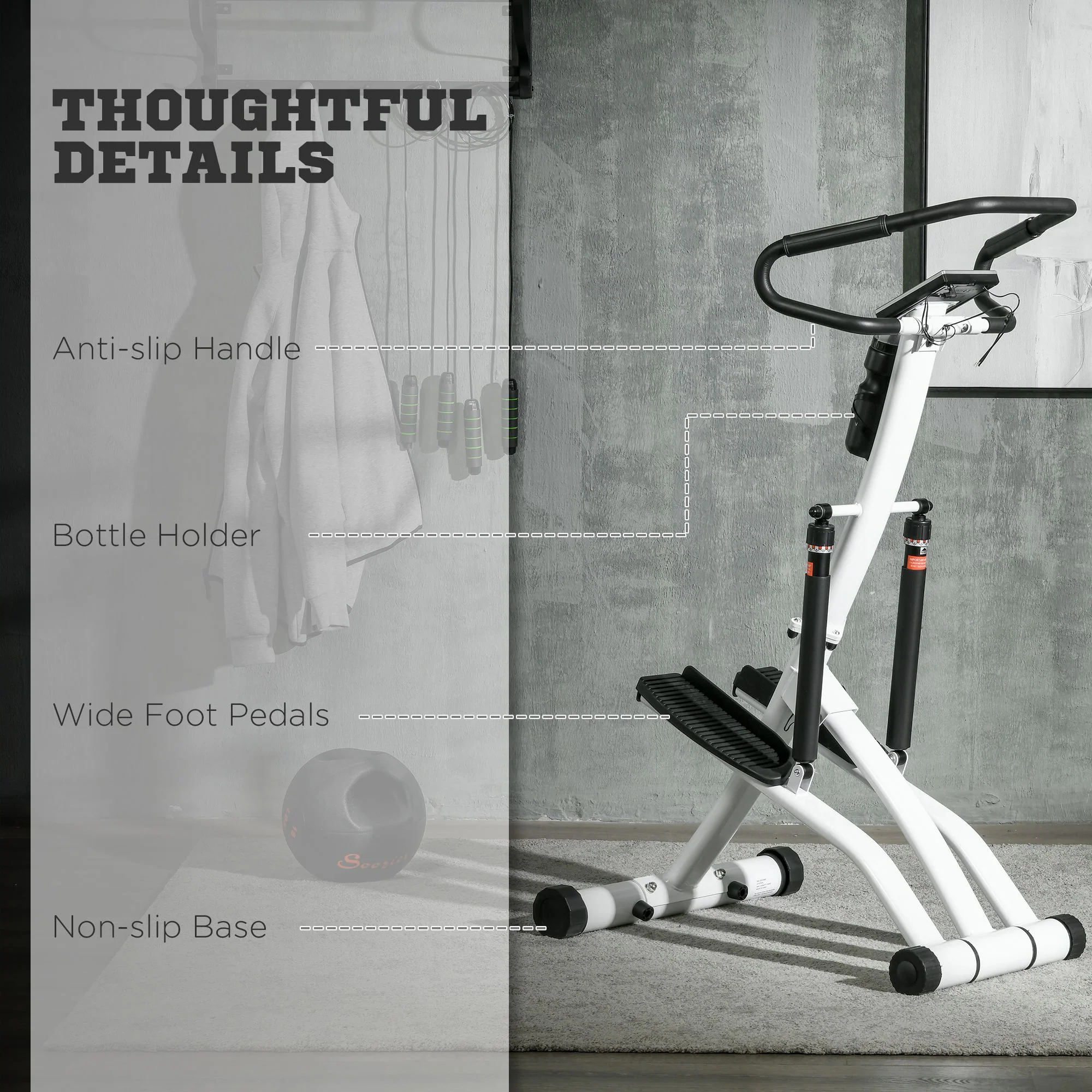 SPORTNOW Stepper Machine with 12-Level Hydraulic Resistance, LCD Monitor - Image 7