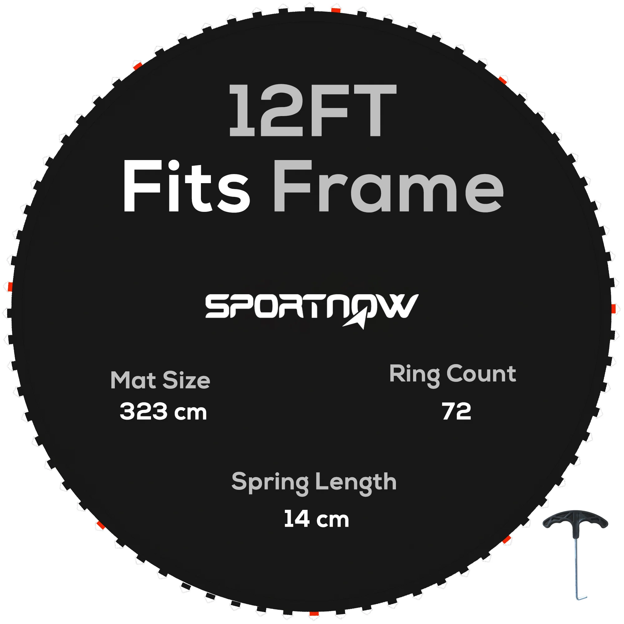 SPORTNOW Trampoline Mat With 72 V-Hooks, For 12ft Trampoline