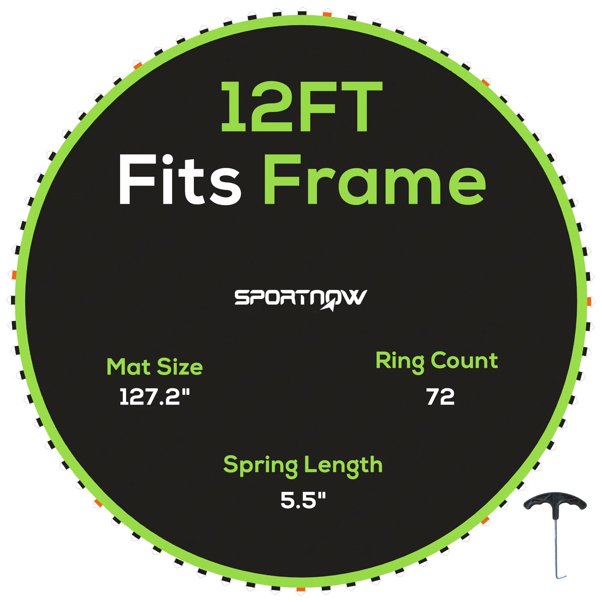 SPORTNOW Trampoline Mat With 72 V-Hooks, For 12ft Trampoline - Image 10