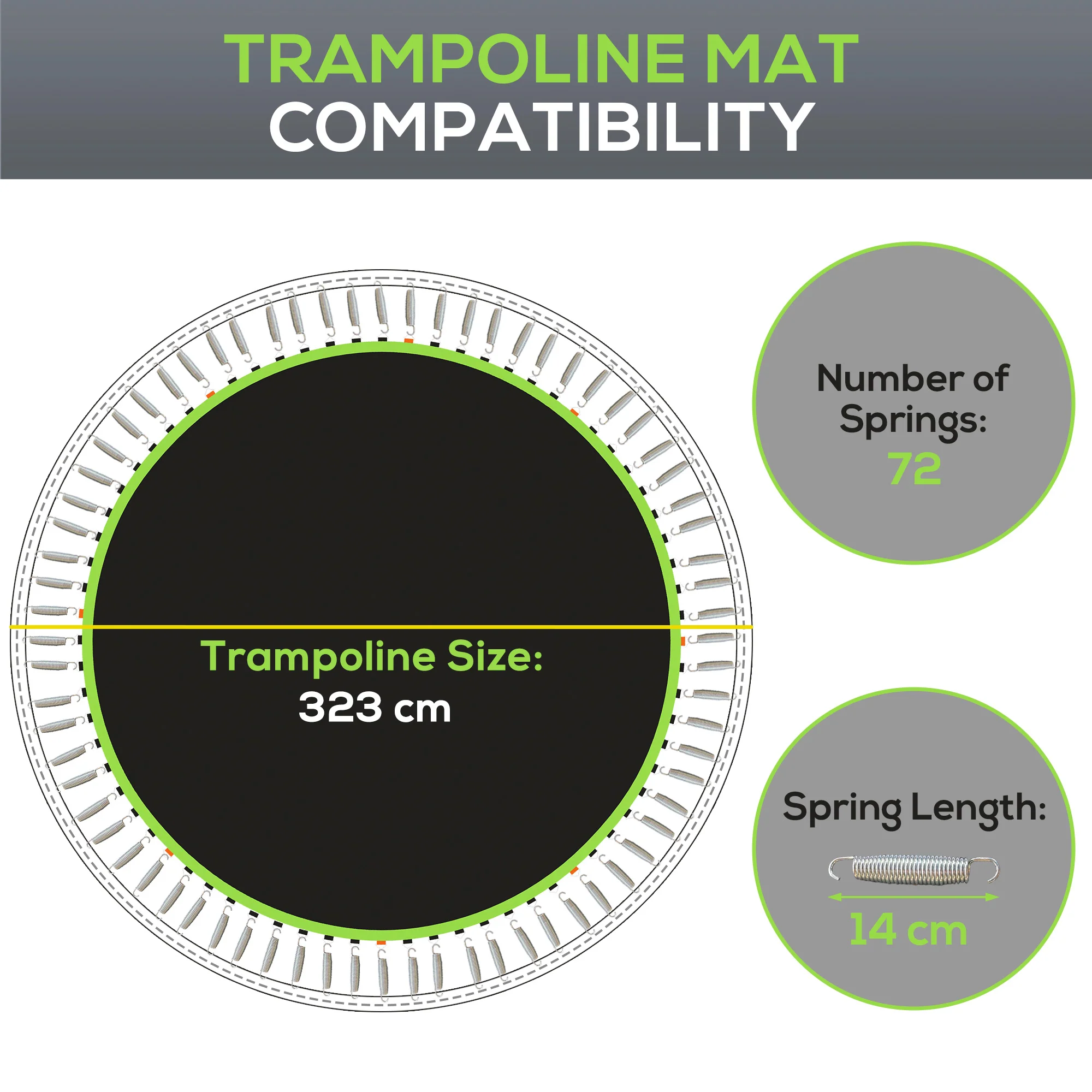 SPORTNOW Trampoline Mat With 72 V-Hooks, For 12ft Trampoline - Image 12