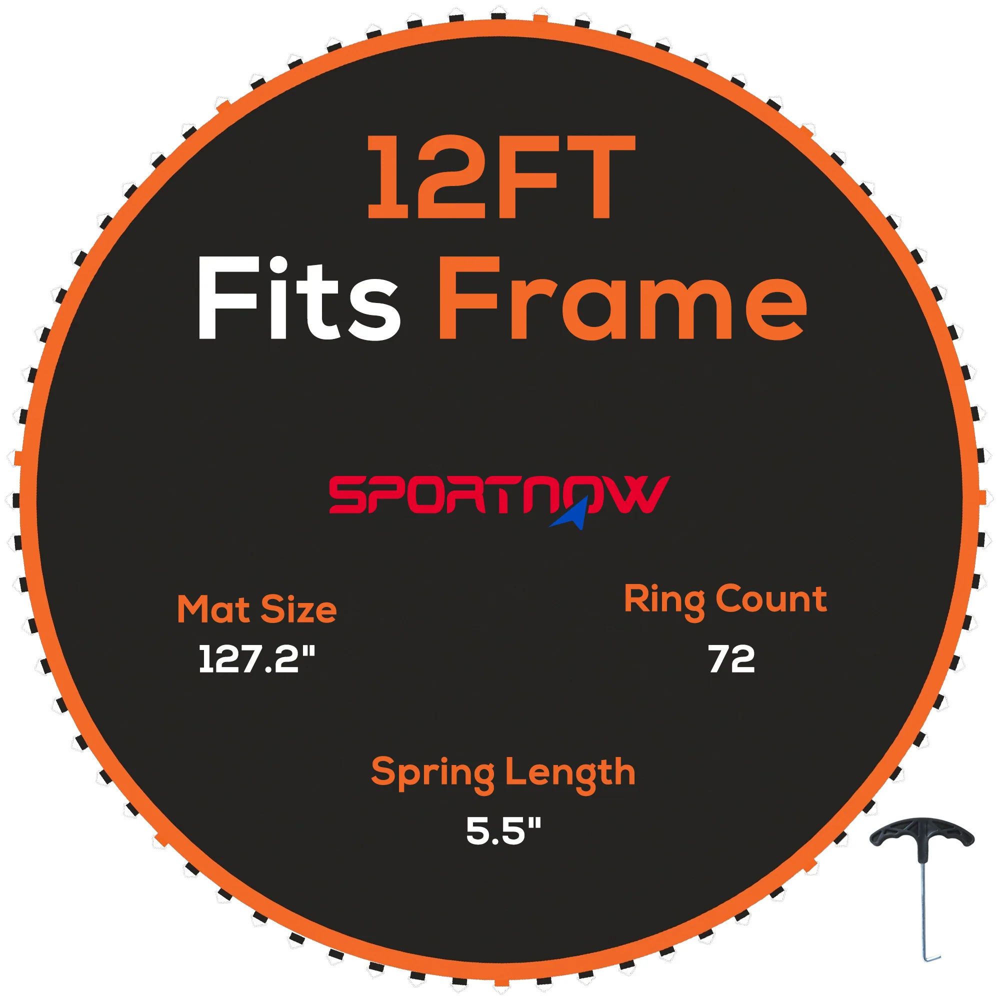 SPORTNOW Trampoline Mat With 72 V-Hooks, For 12ft Trampoline - Image 19