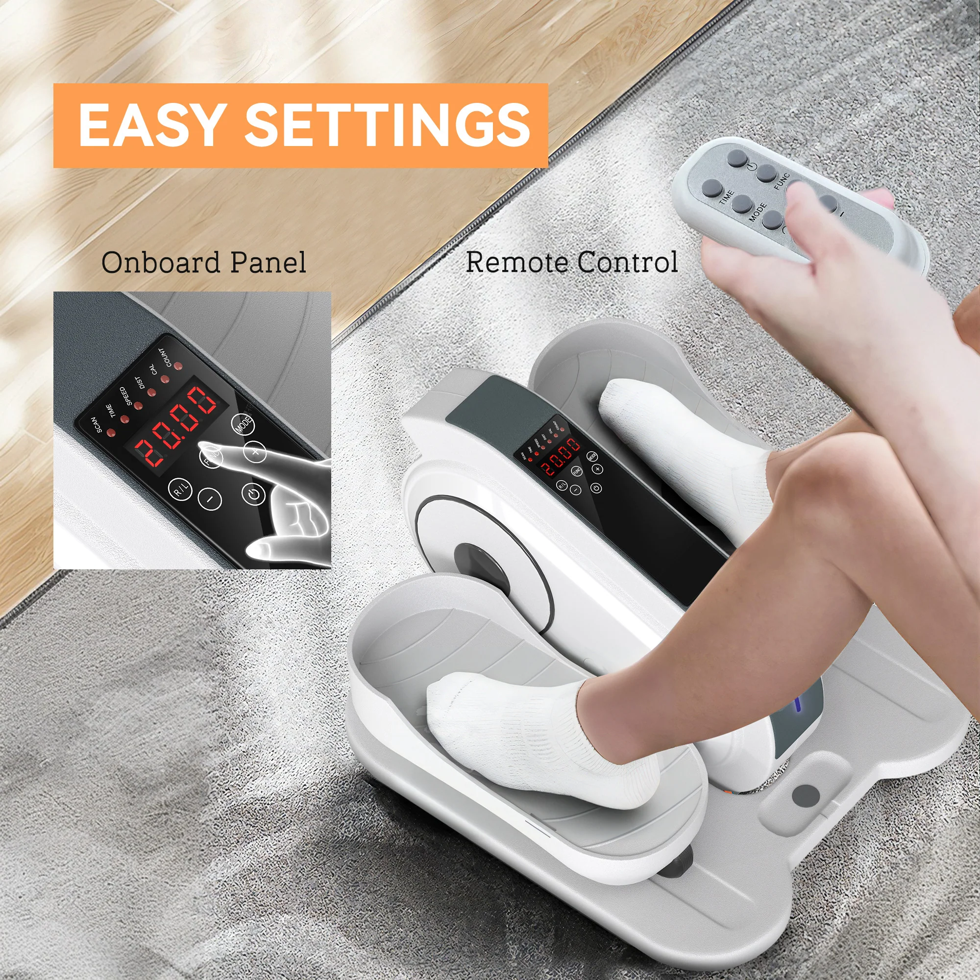 SPORTNOW Under Desk Elliptical Machine Pedal Exerciser w/ 10 Speeds - Image 13