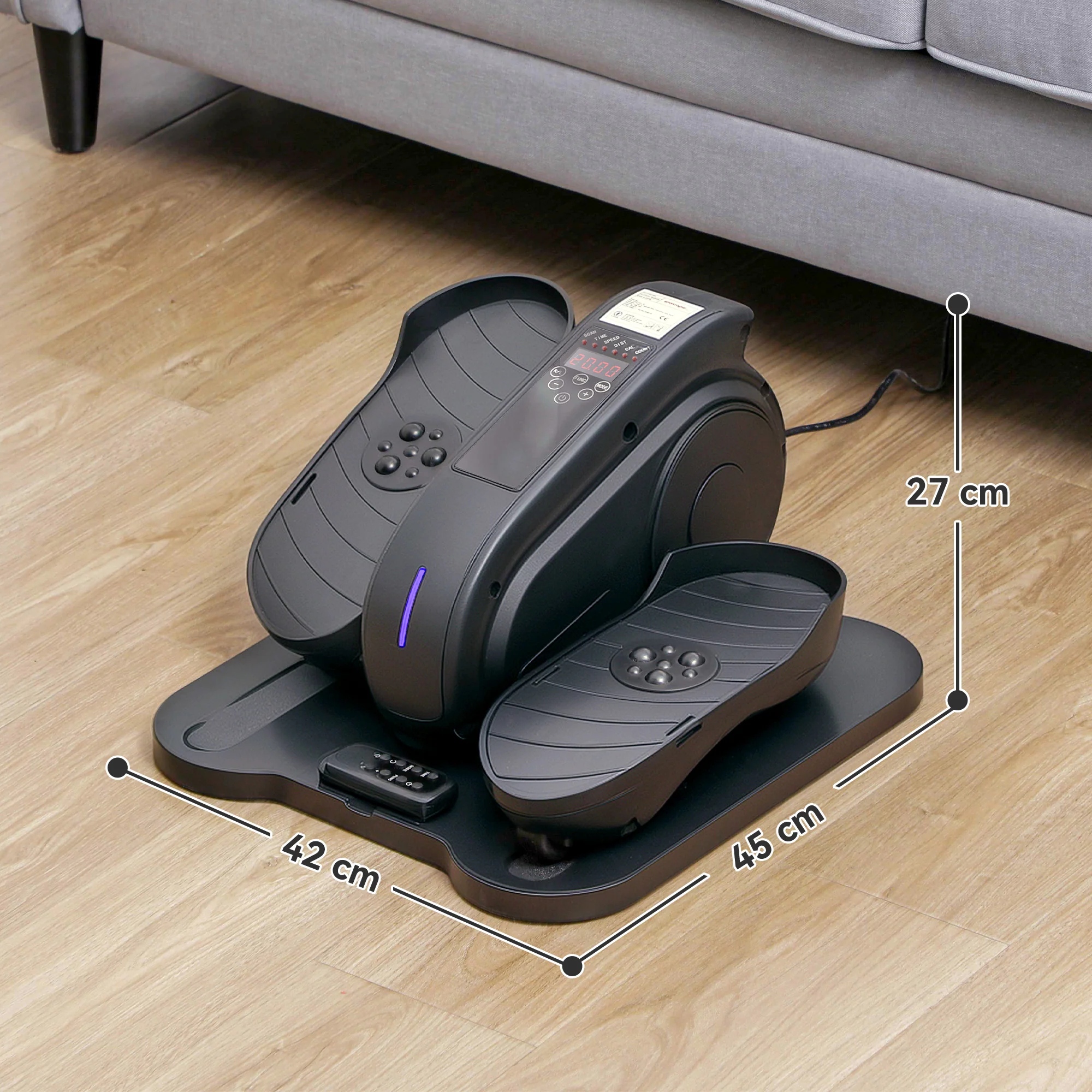 SPORTNOW Under Desk Elliptical Machine Pedal Exerciser w/ 10 Speeds - Image 5