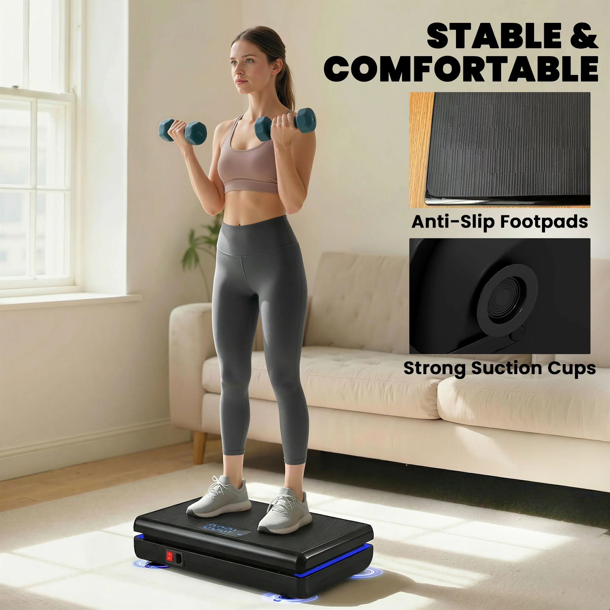 SPORTNOW Vibration Plate Exercise Machine with 120 Speed Levels, 5 Programs - Image 7