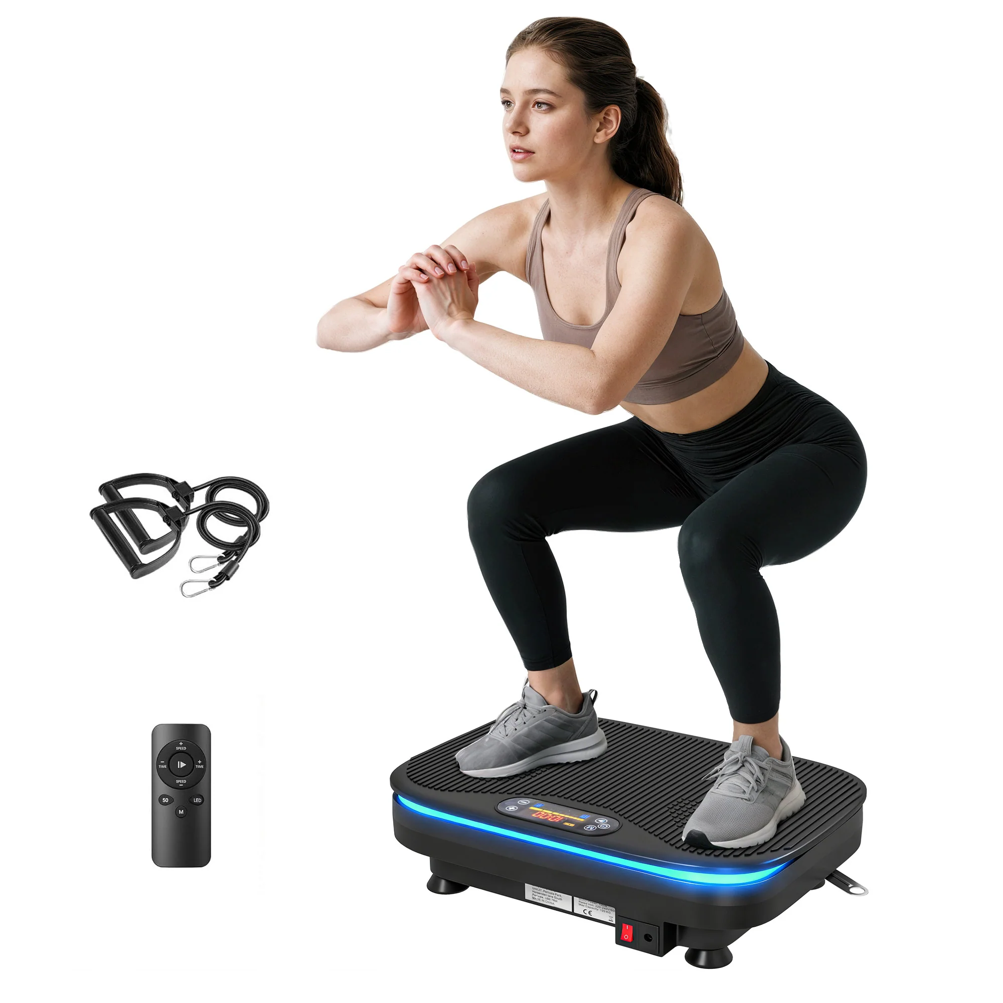 SPORTNOW Vibration Plate Exercise Machine with Cool Lights and Bluetooth