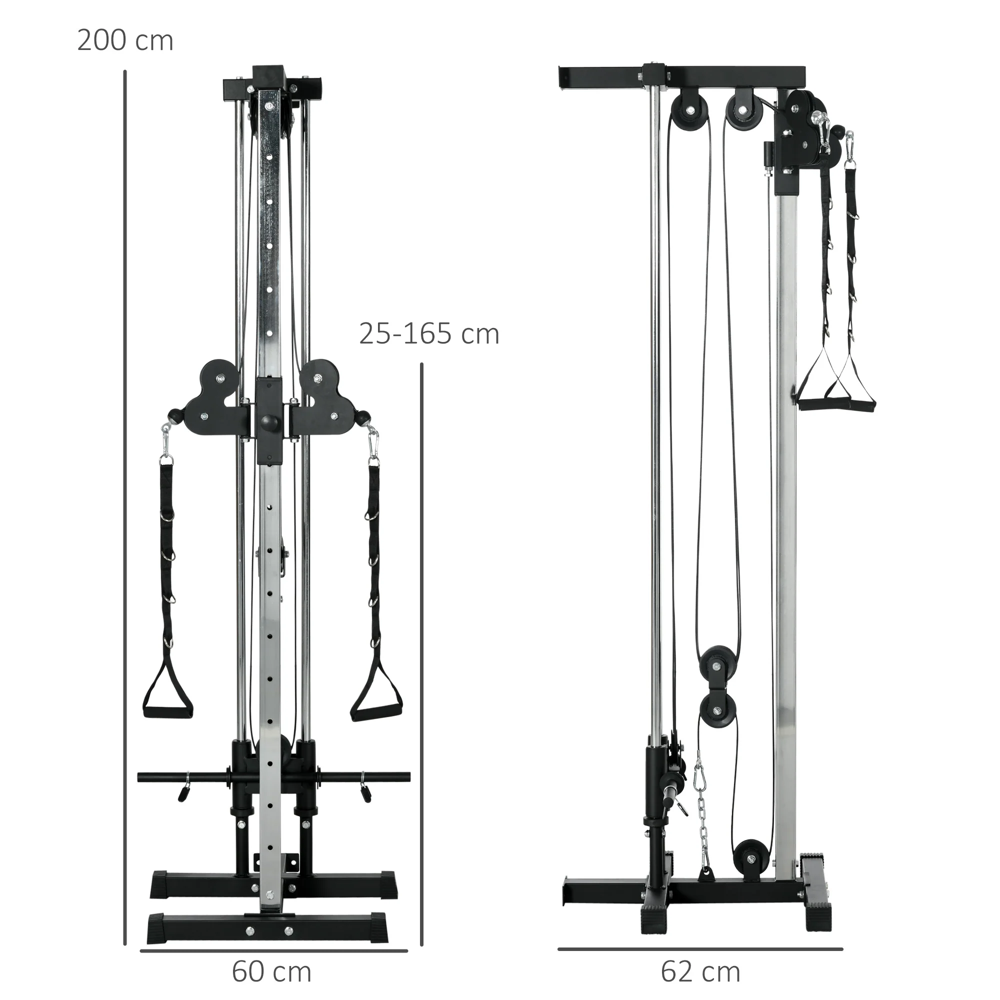 SPORTNOW Wall Mount Cable Station with 15 Positions Adjustable Dual Pulleys - Image 5