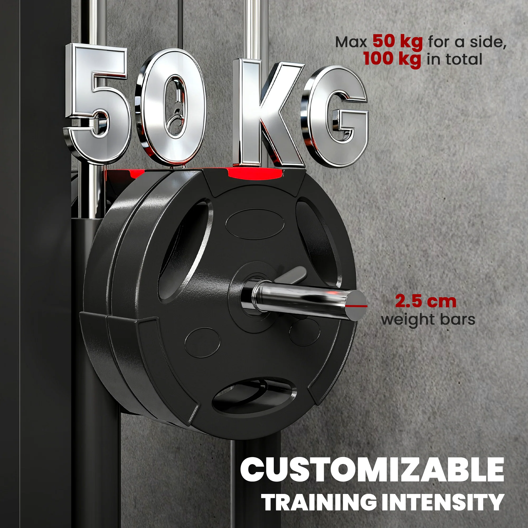 SPORTNOW Wall Mounted Crossover Cable Machine Lat Pull Down Machine - Image 6