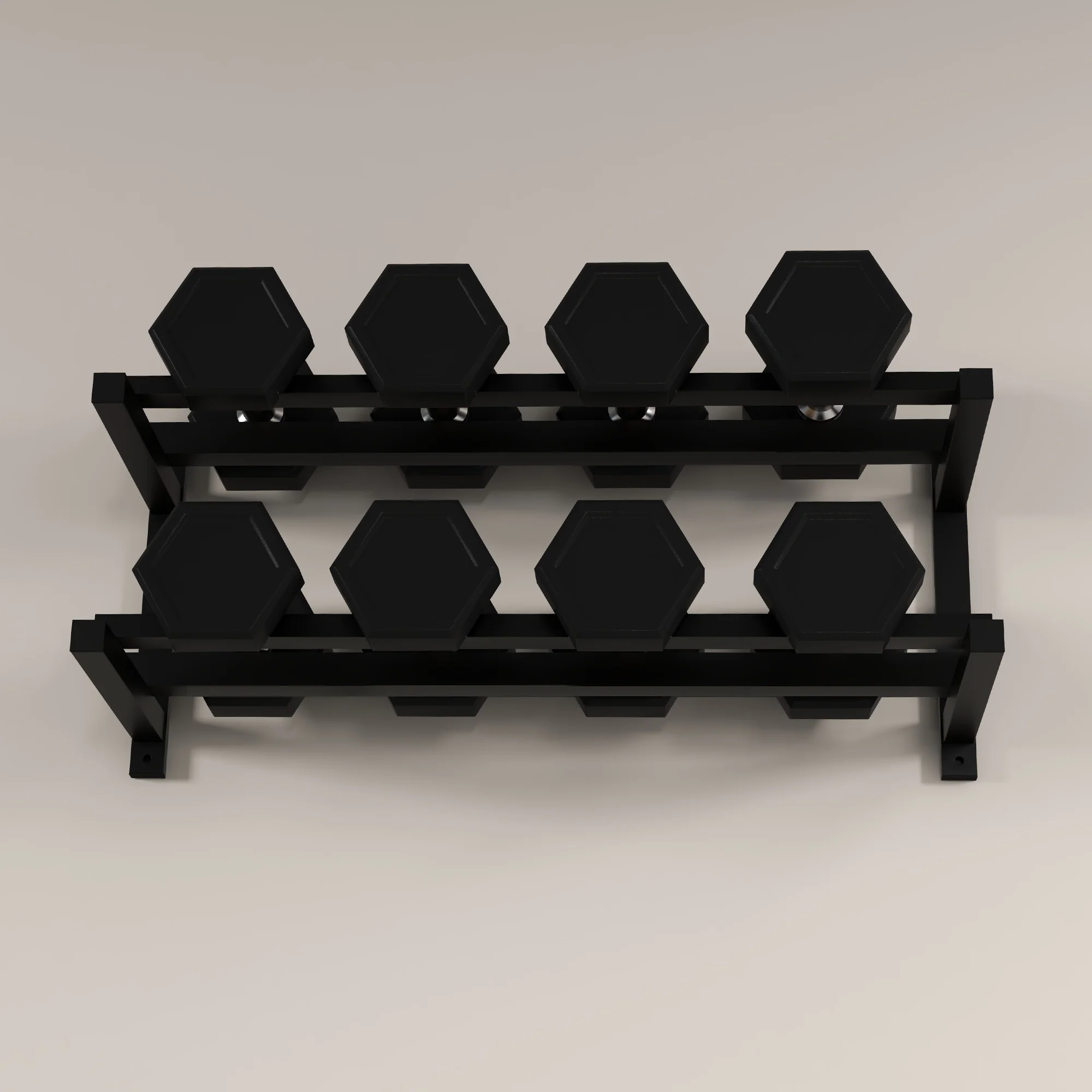 SPORTNOW Wall-Mounted Dumbbell Rack, 2-Tier Steel Design, Black - Image 9