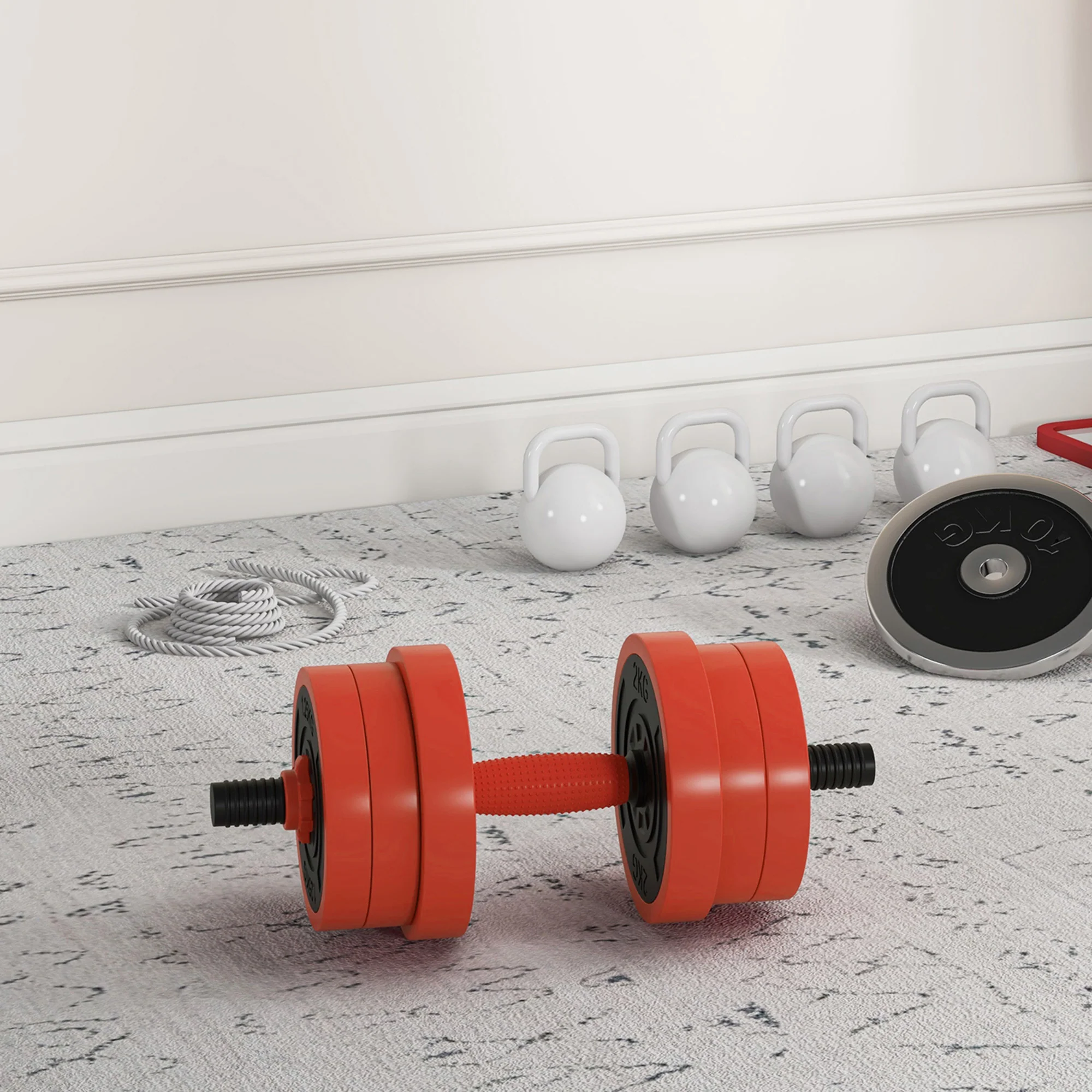 SPORTNOW Weight Dumbbells Set, Barbell, Kettlebell, Push Up Stand, 20kg - Image 8