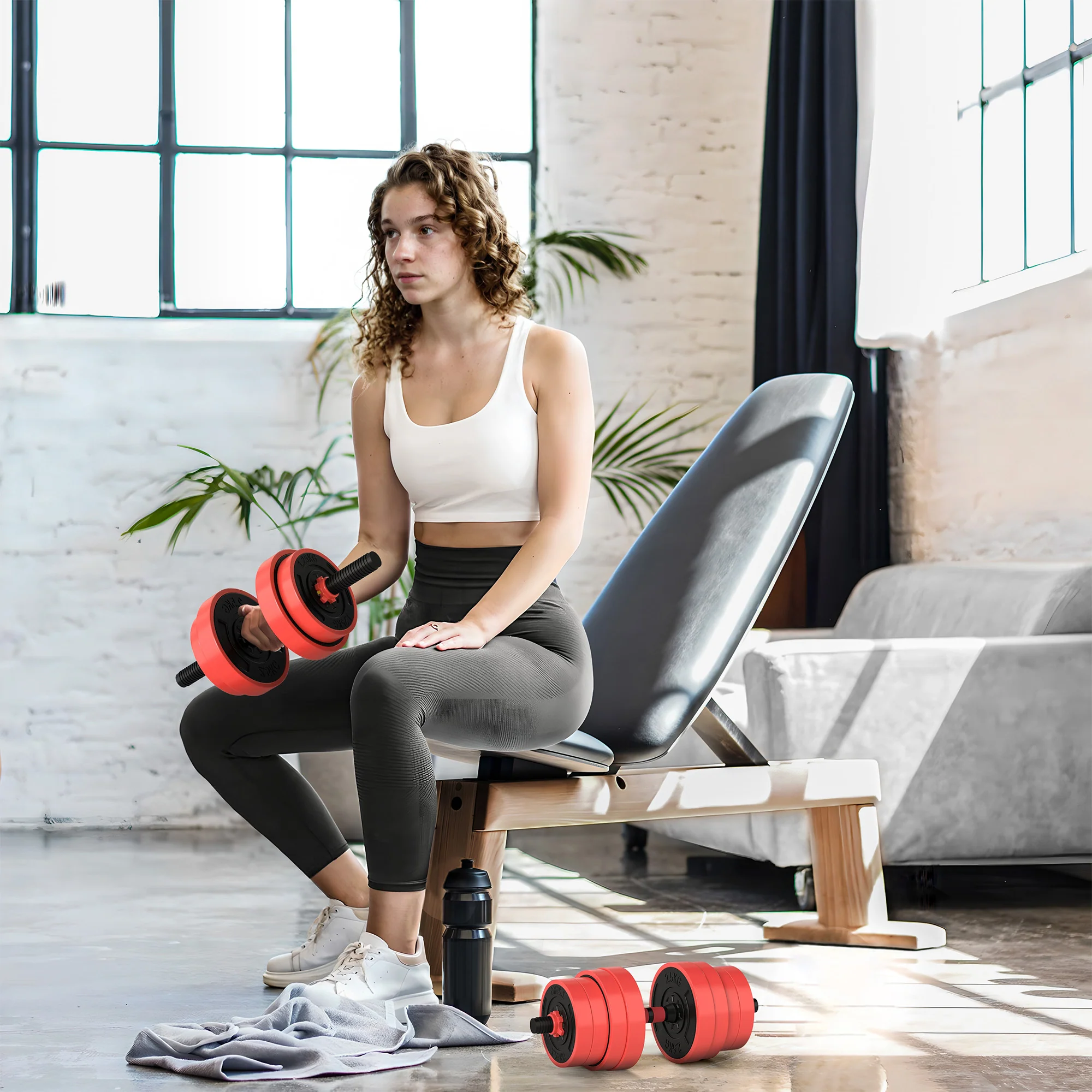 SPORTNOW Weight Dumbbells Set, Barbell, Kettlebell, Push Up Stand, 30kg - Image 2