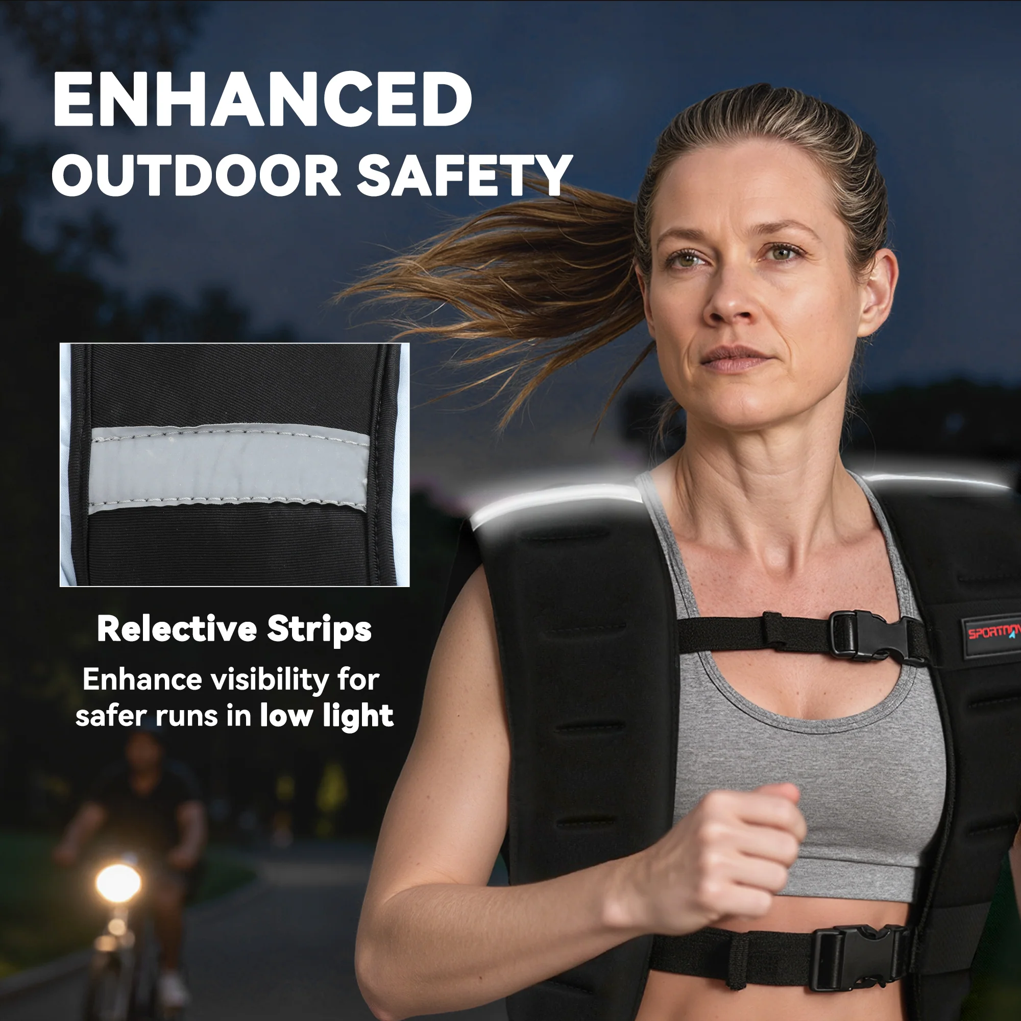 SPORTNOW Weighted Vest With Adjustable Straps And Reflective Strips - Image 24
