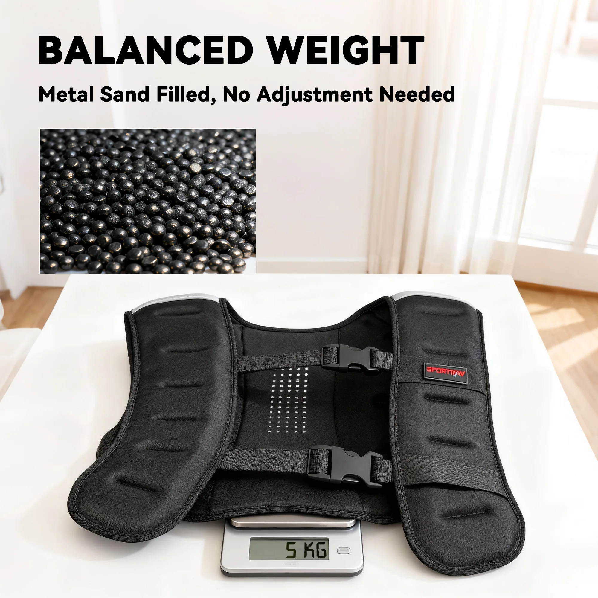 SPORTNOW Weighted Vest With Adjustable Straps And Reflective Strips - Image 7