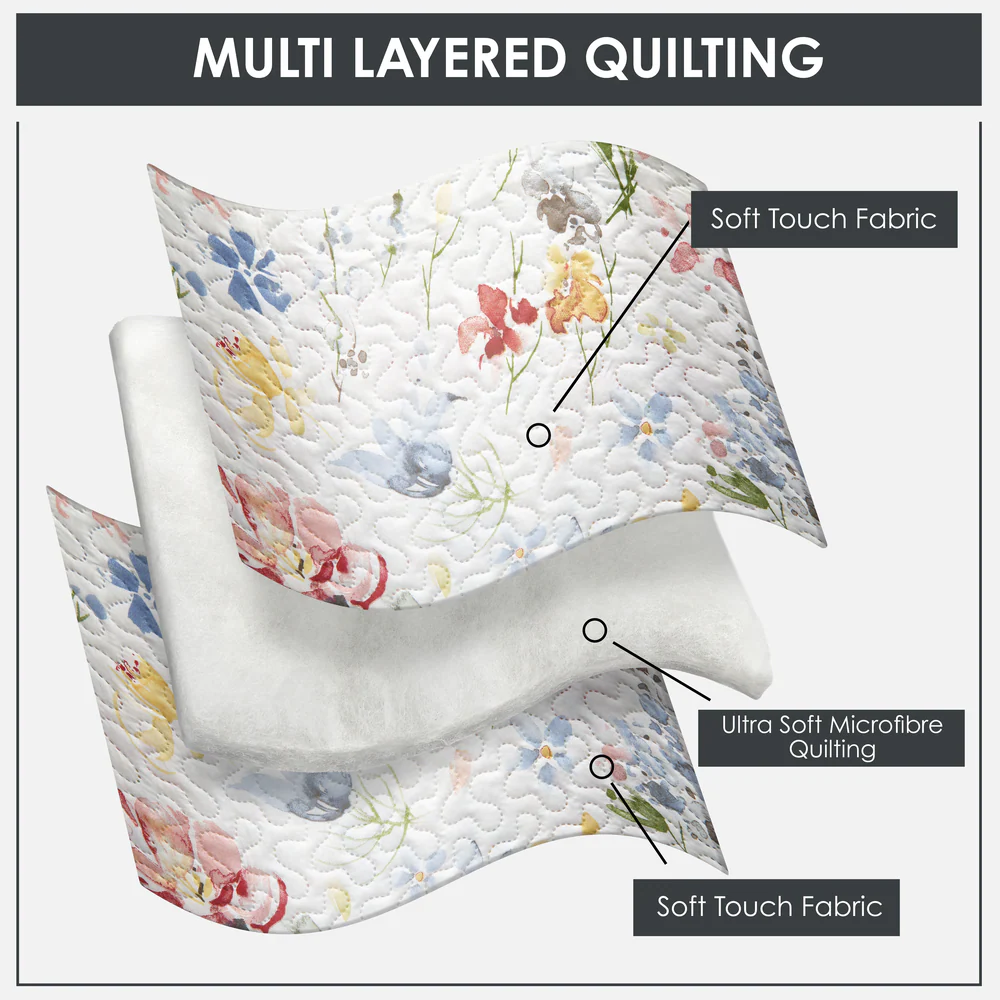 Spring - Quilted Patchwork Bedspread Set - King - Image 3