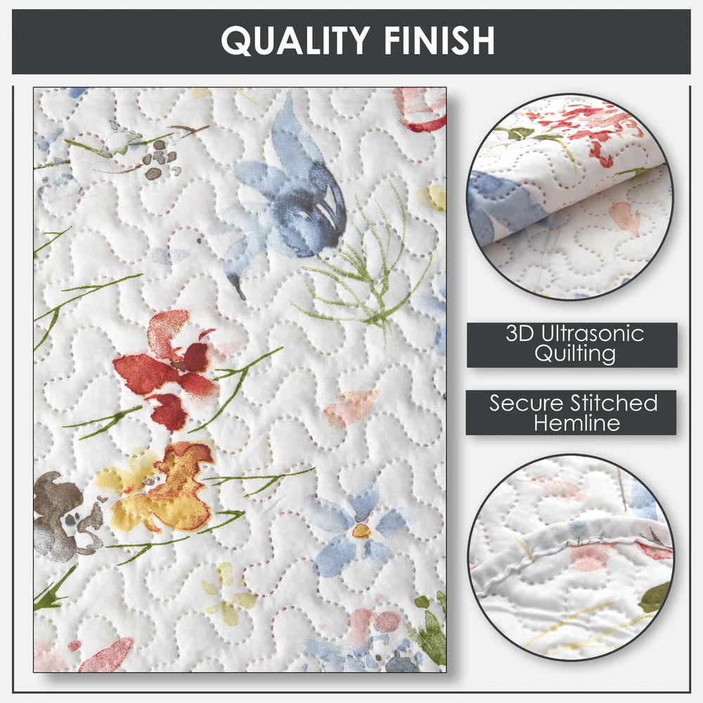 Spring - Quilted Patchwork Bedspread Set - King - Image 4
