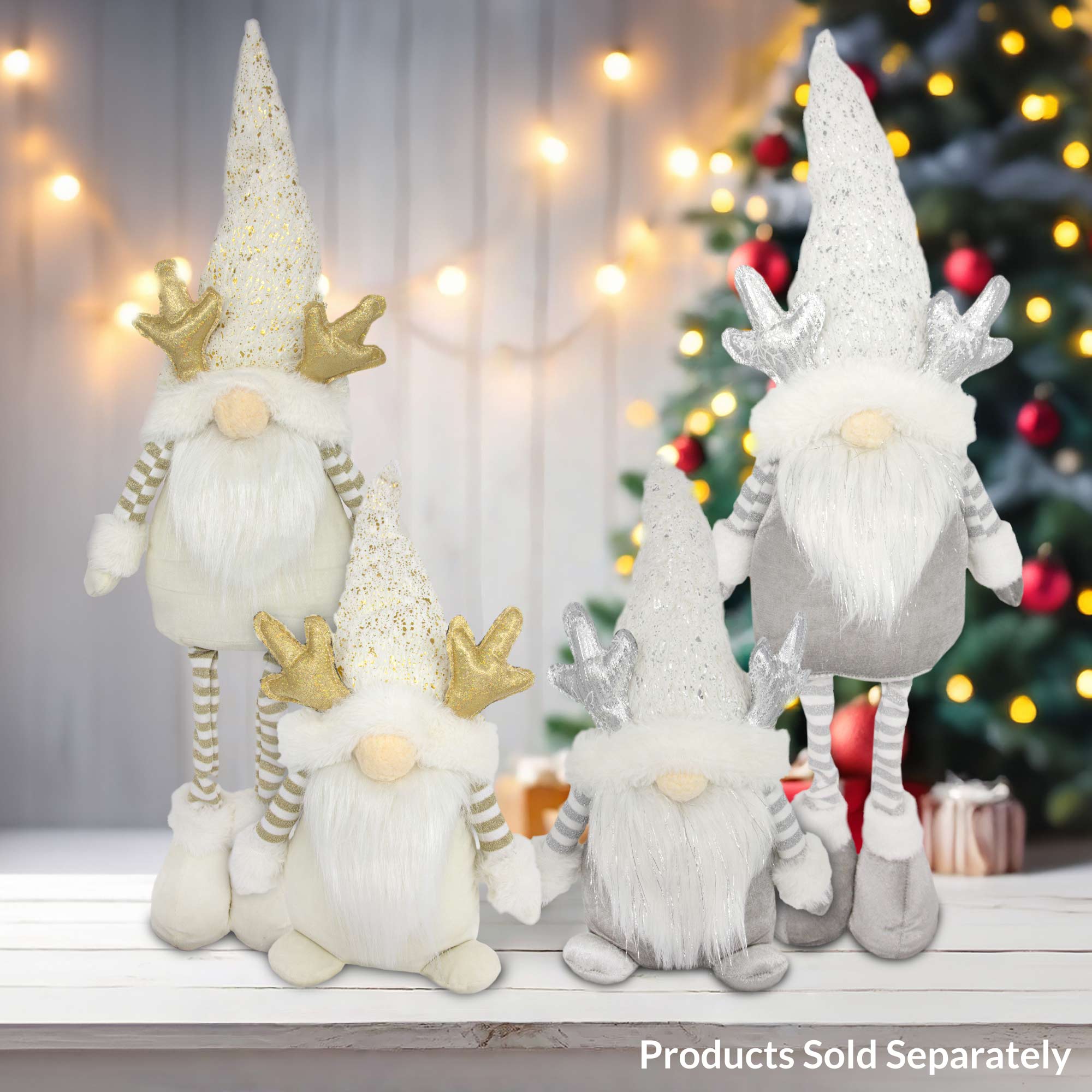 Standing Santa with Antlers - White - Image 3