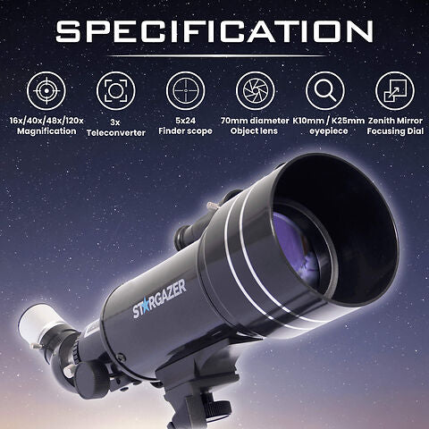 Stargazer Telescopes For Adults Beginners Kids Children - Portable Astronomy Telescope - Image 5