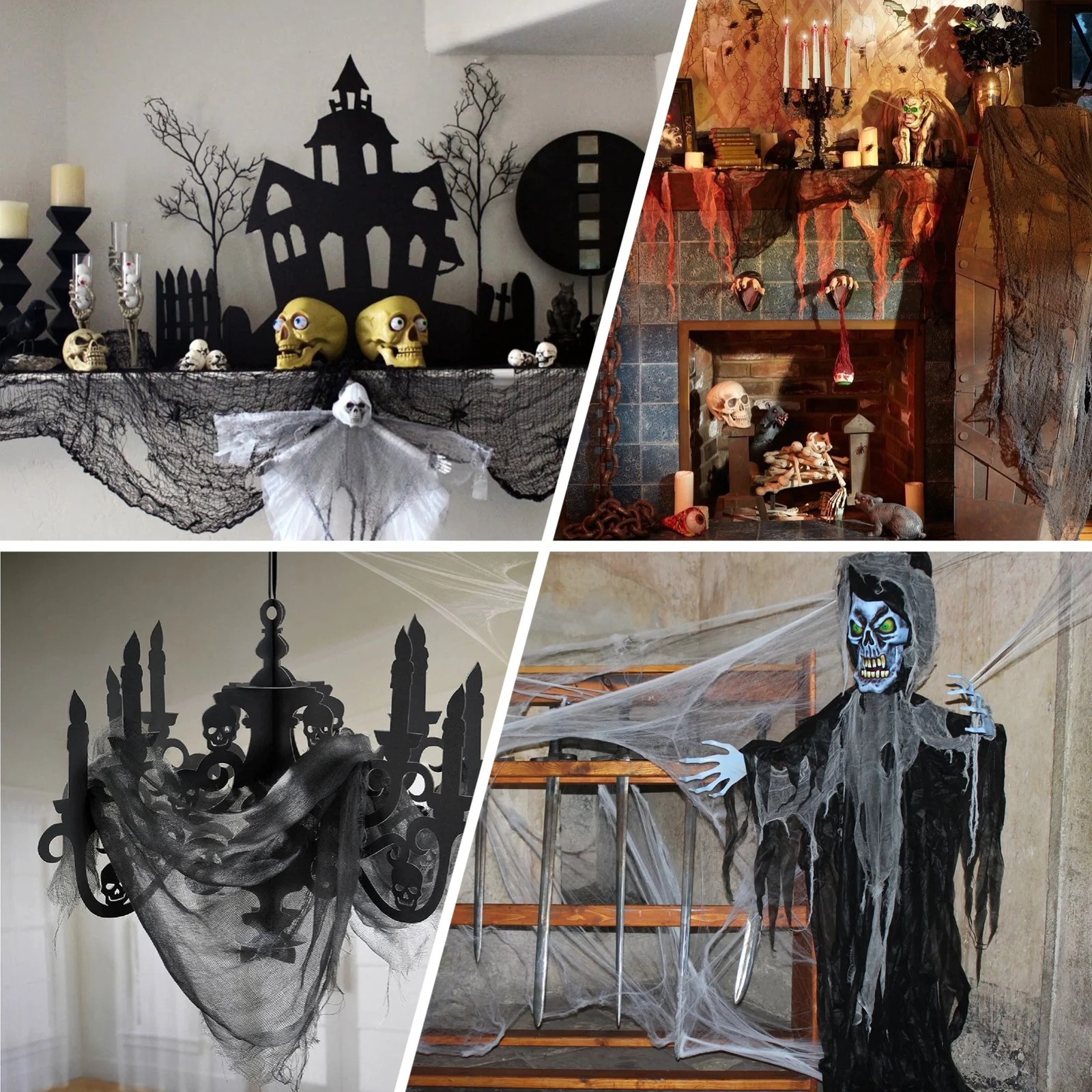 Stretchable Black Halloween Gauze Decoration