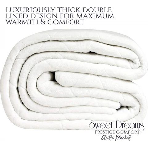 Sweet Dreams Electric Blanket Single Size - Plush Fleece Quilted - 10 Timer & 9 Heat Settings - Overheat Protection - Image 5
