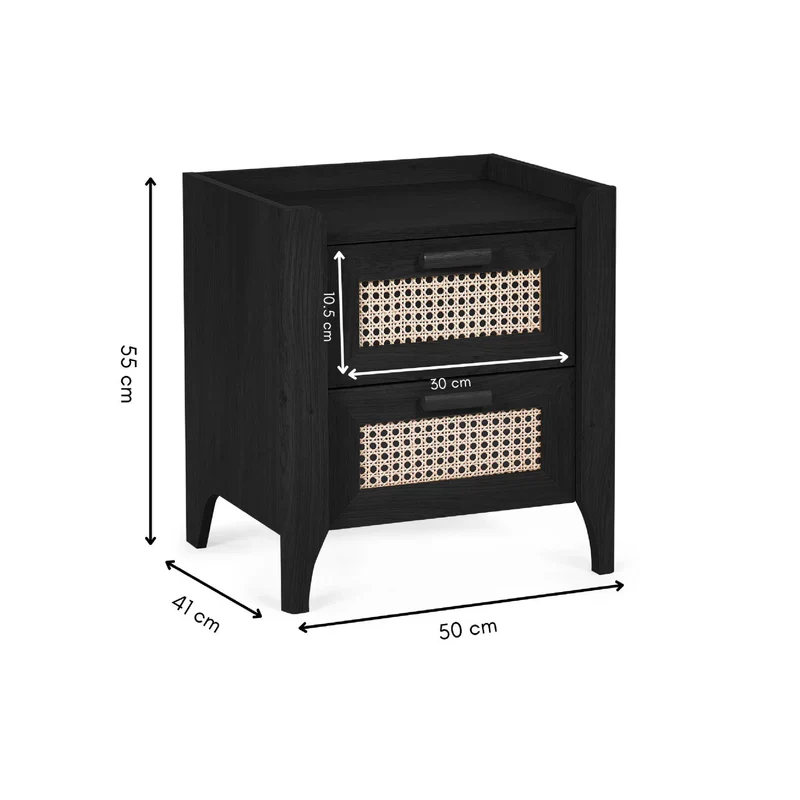 Sydney 2 Drawer Bedside - Black Ash - Image 3