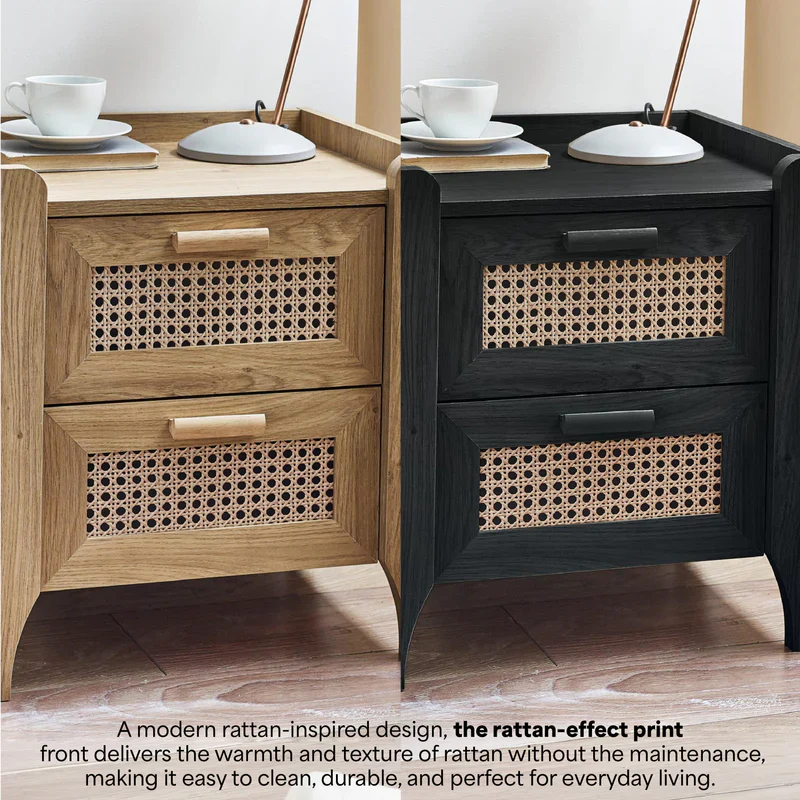 Sydney 2 Drawer Bedside - Black Ash - Image 9