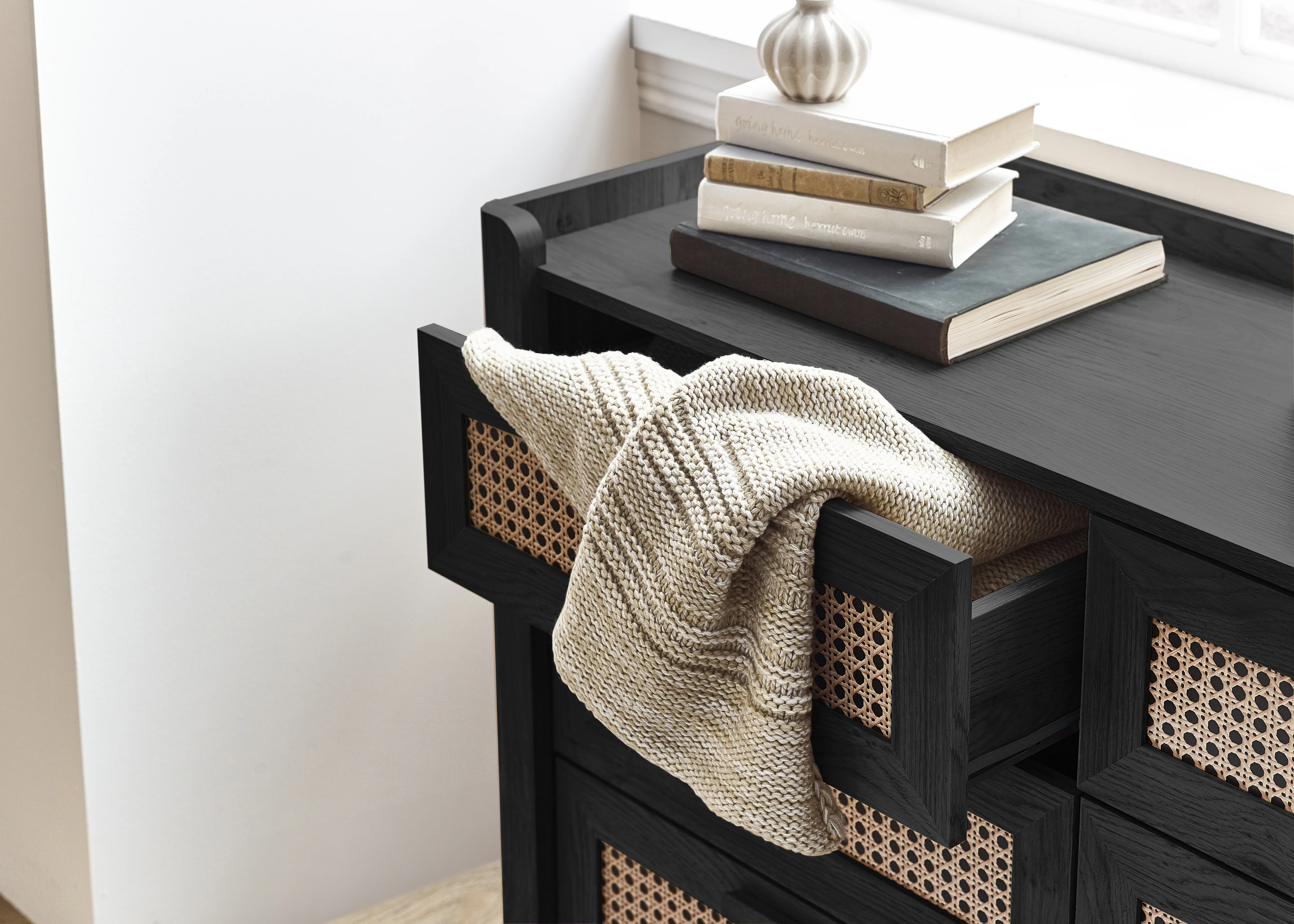 Sydney 6 Drawer Wide Chest - Black Ash - Image 2