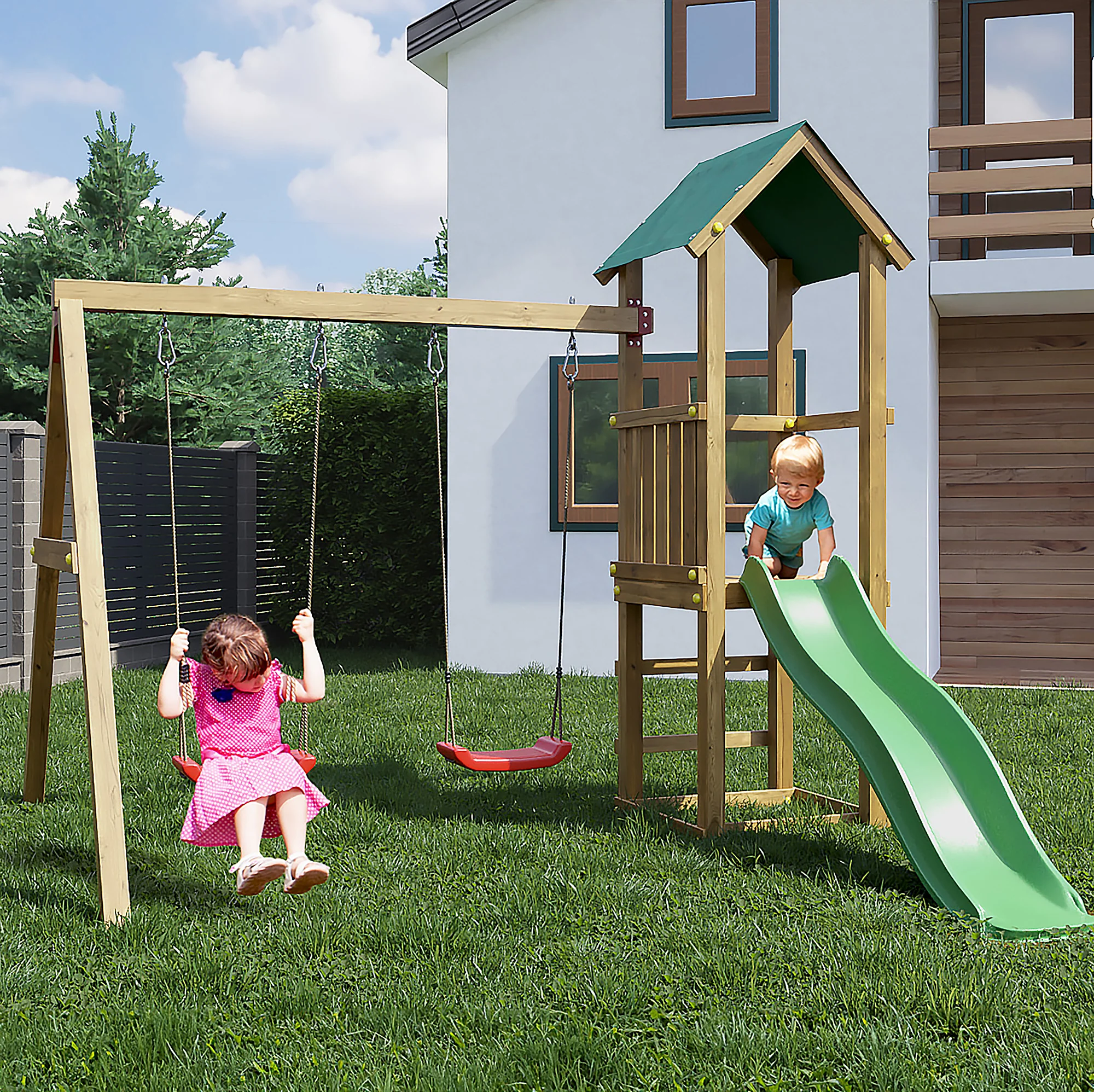 The Glide & Ride Lucas Playfort - Climbing Frame With Swings And Slide - Image 4