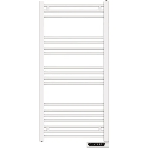 Towel Rail Bathroom Heater 500W Vertical Fluid Radiator White Electric 24/7 Timer Eco Low Energy - Image 8