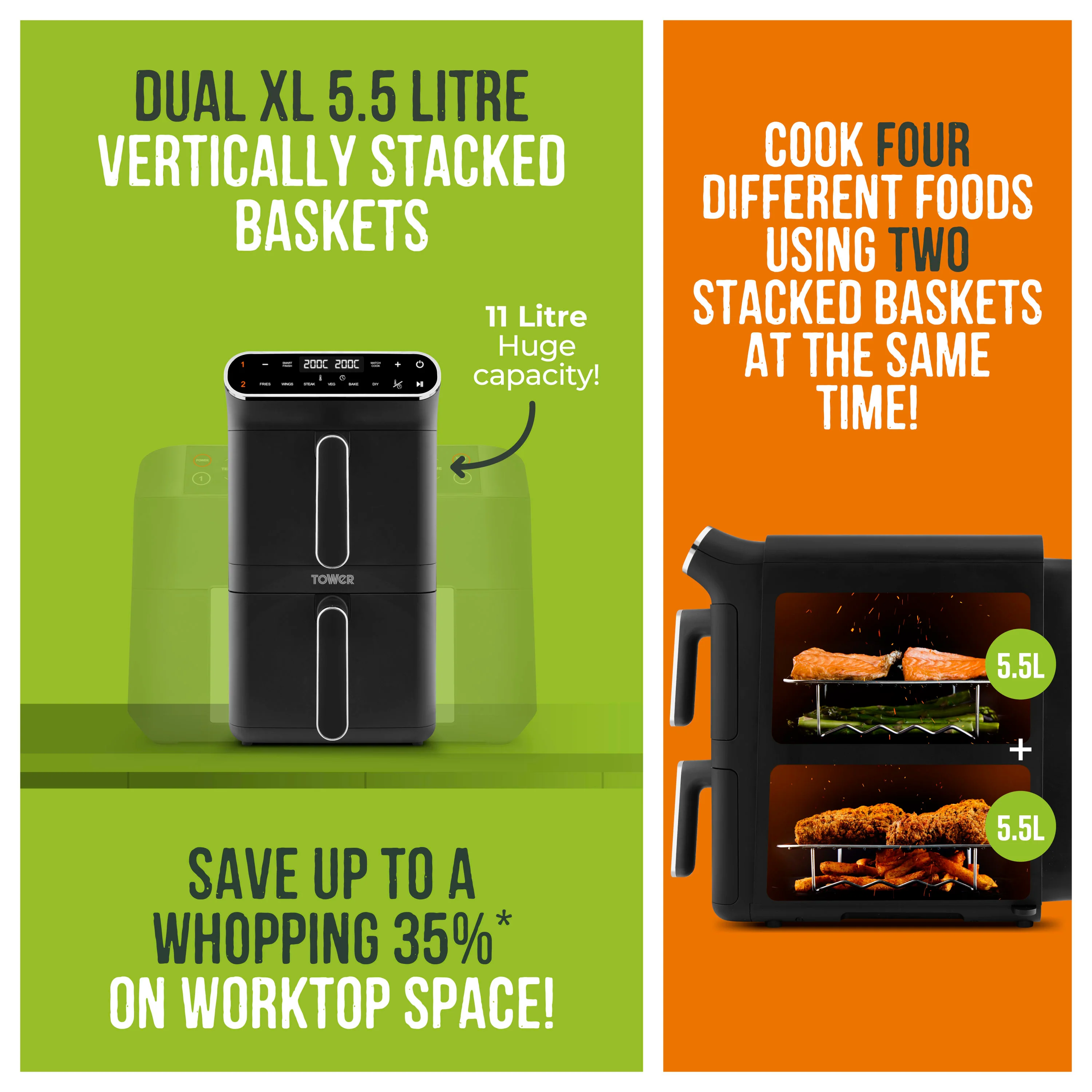 Tower Dual Layer 11L Airfryer - Image 3