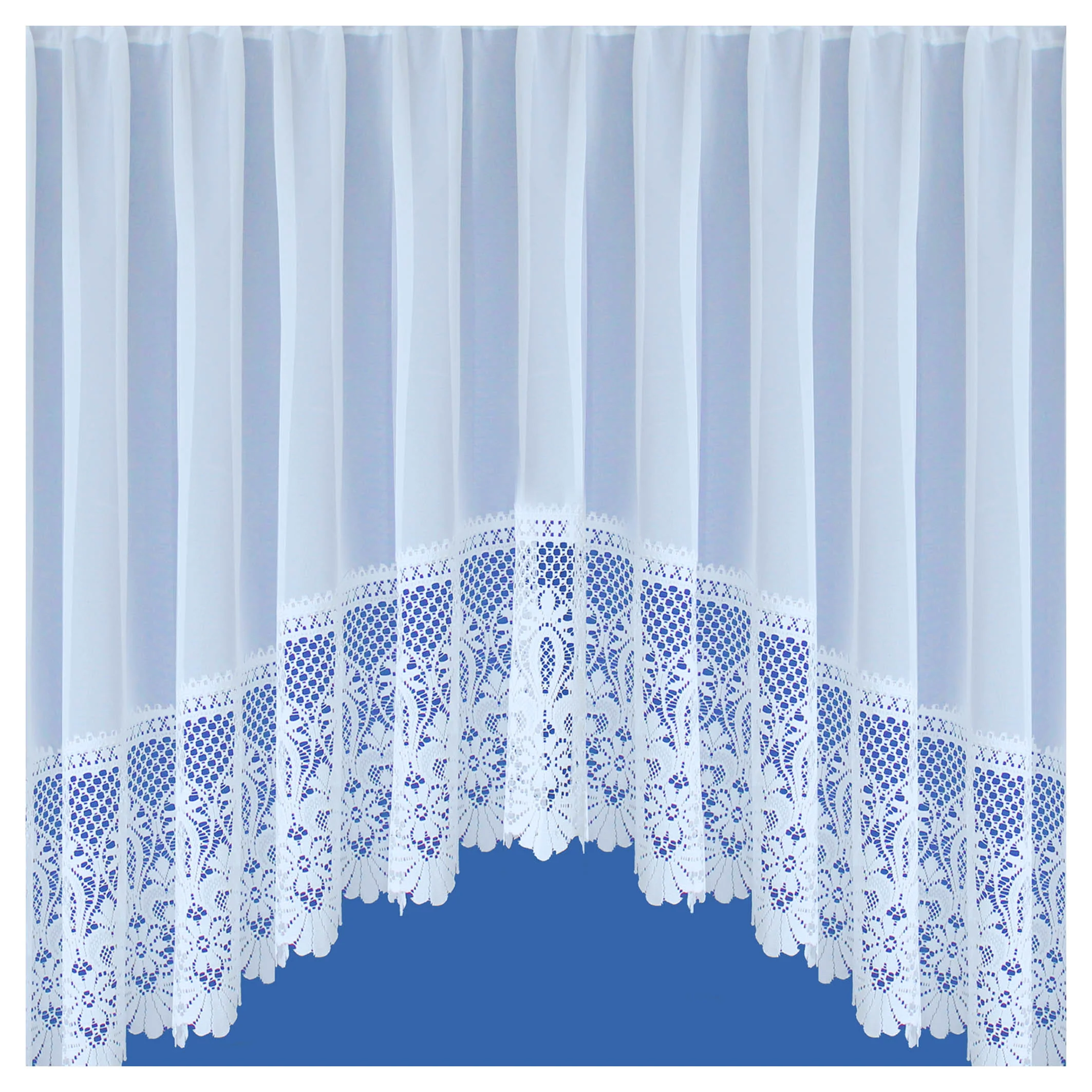 Traditional Base Design White Net Lace Curtain Jardiniere with Elevated Base