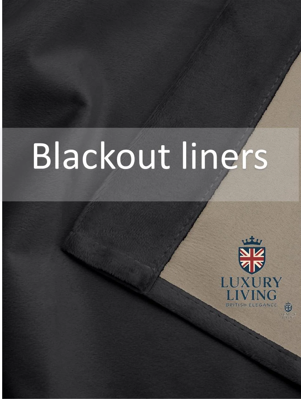 Triple Woven Blackout Velvet Ring Top Curtains with Cascading Diamante Studs Black - Image 3